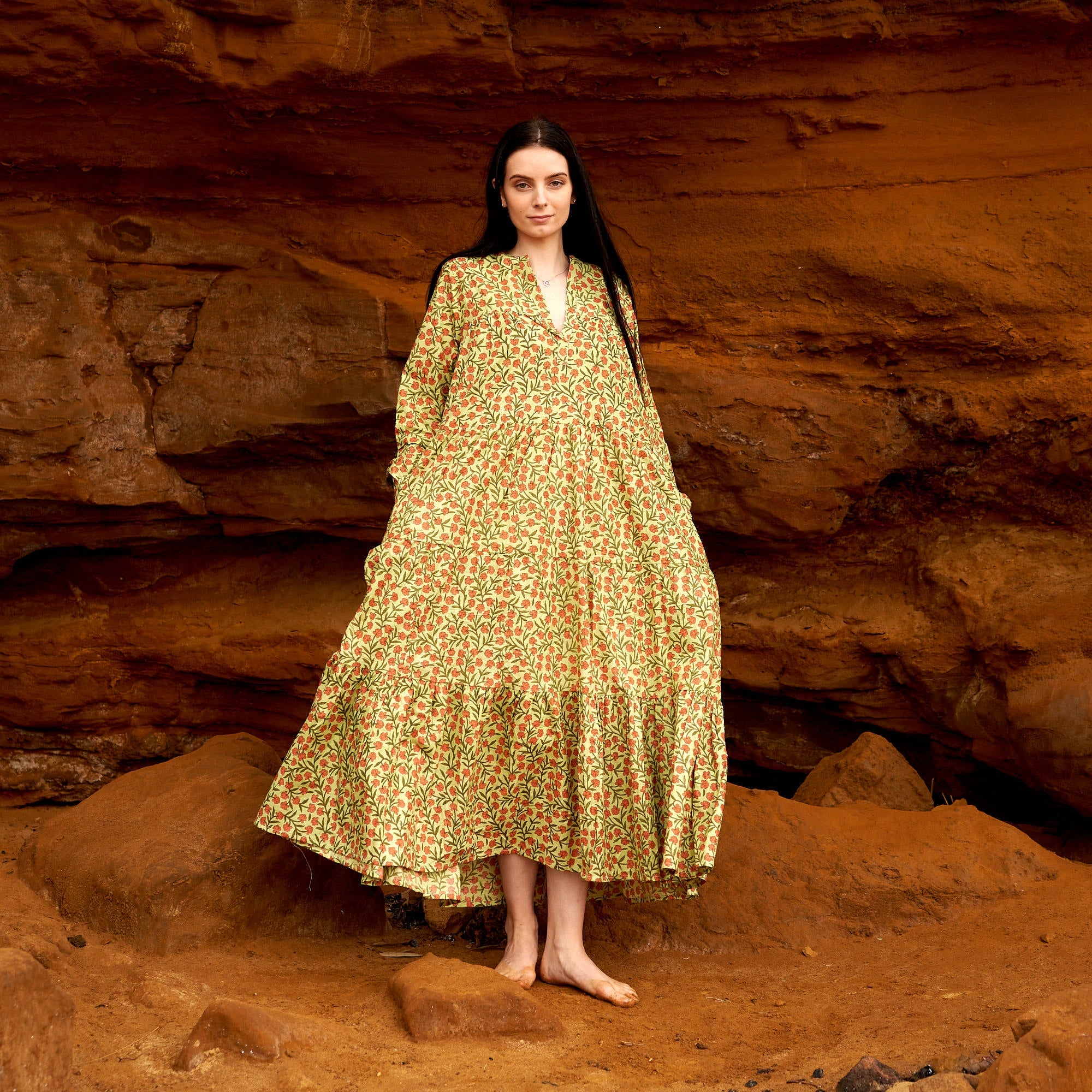 boho maxi dress au Sunset Garden Cotton Maxi Dress