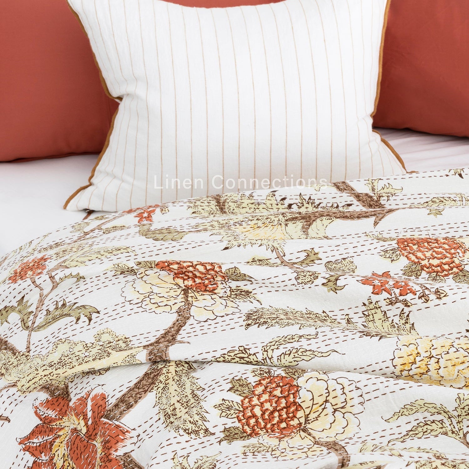 Spiritual Tree Boho Eclectica Indian Kantha Quilt
