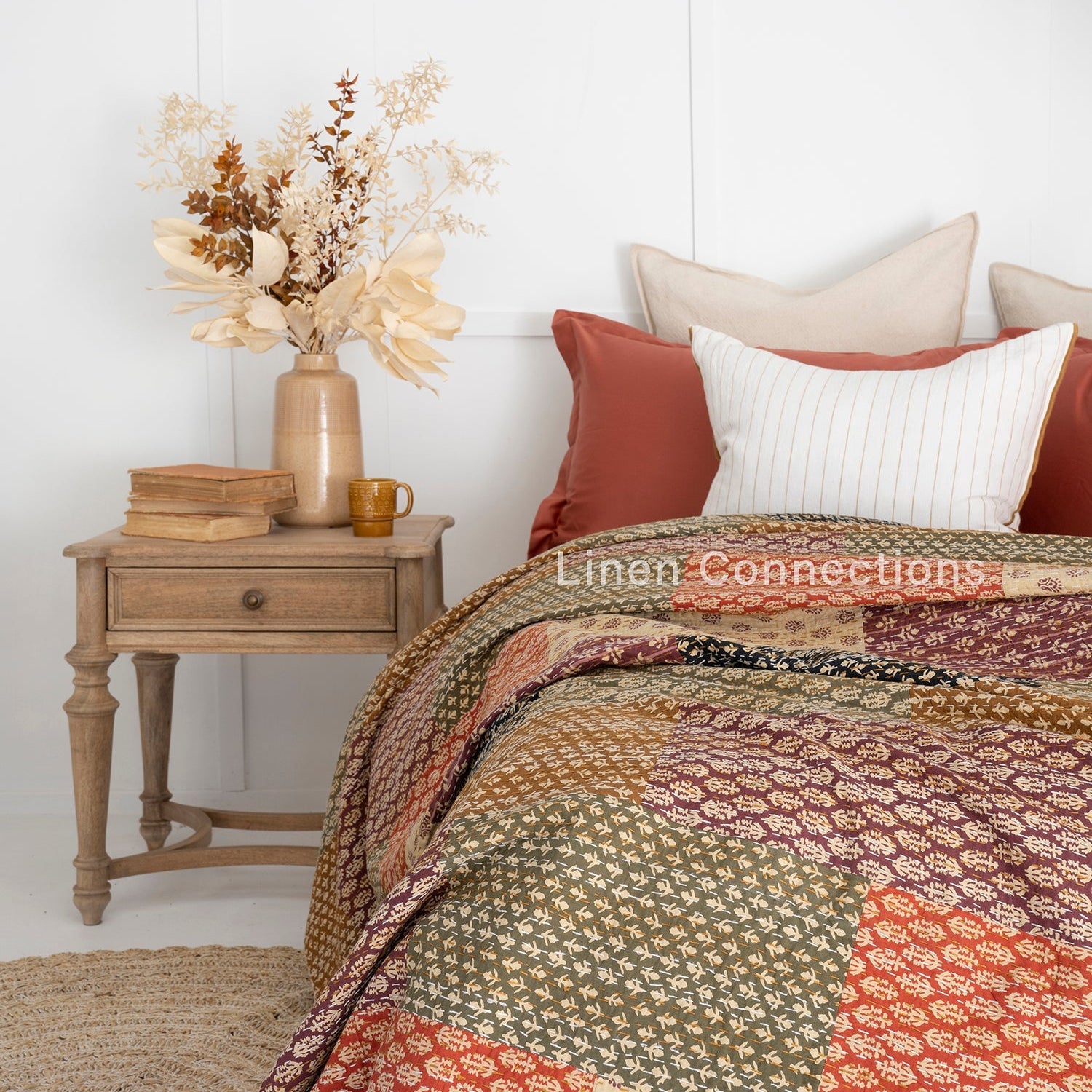 Mixed Signals Boho Eclectica Indian Kantha Quilt