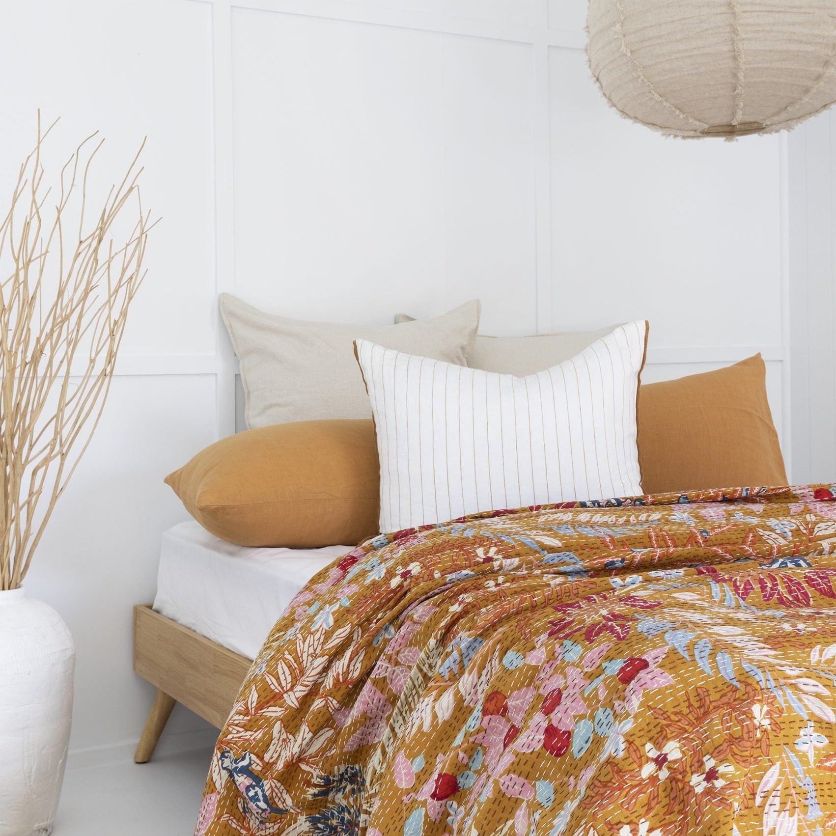 Miami Indian Kantha Quilt Throw - Boho Style