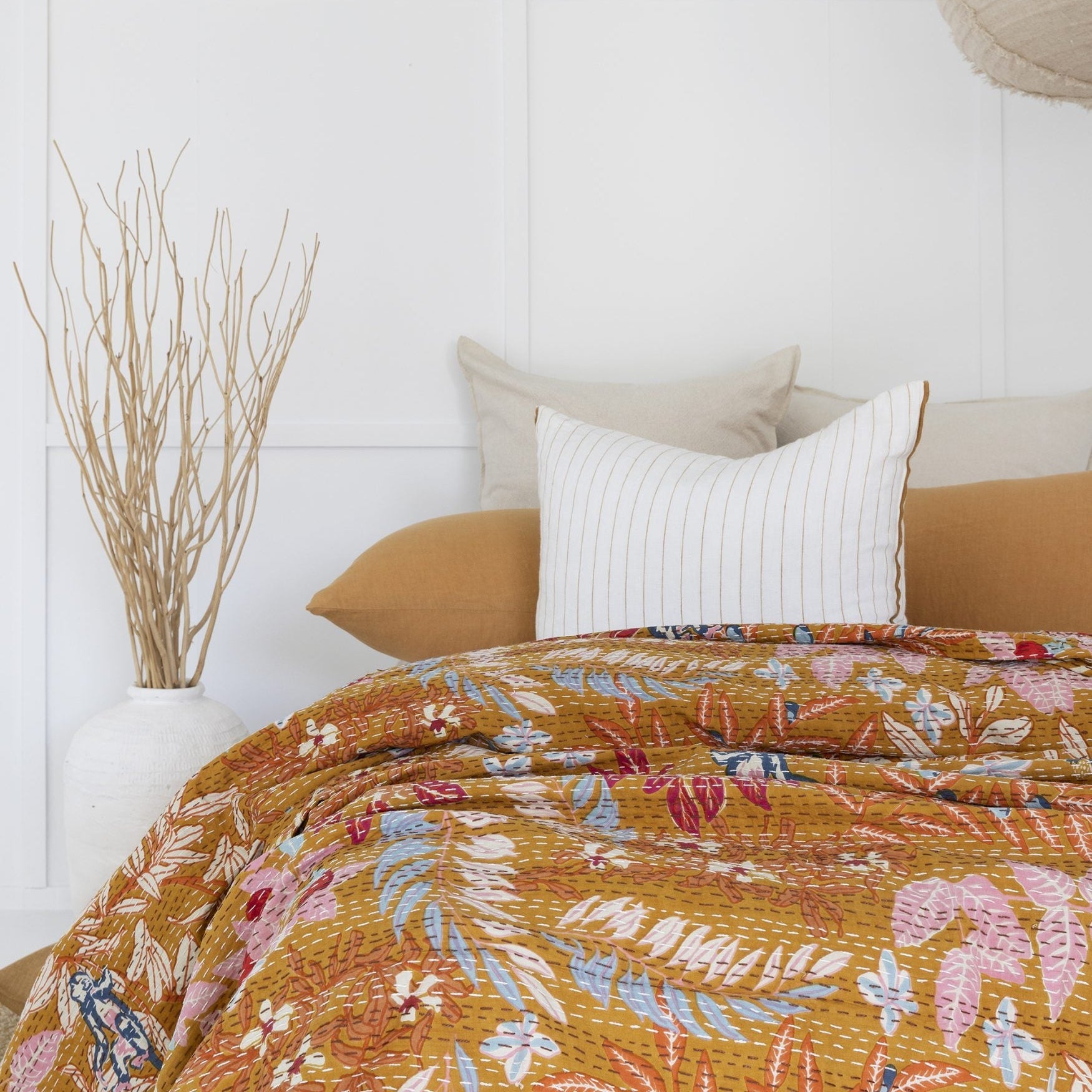 Miami Indian Kantha Quilt Throw - Boho Style
