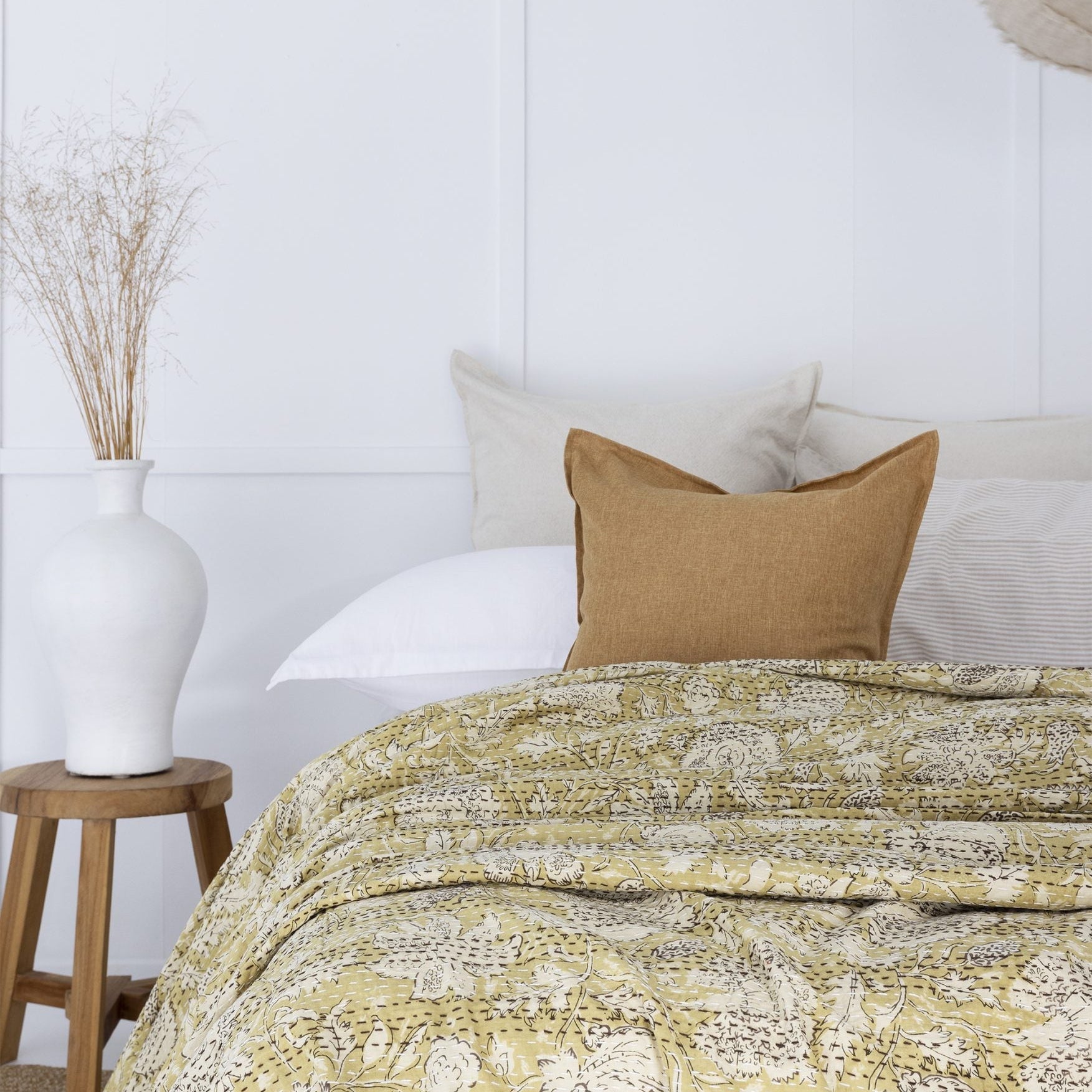 Memphis Kantha Quilt Throw - Indian Bedspread