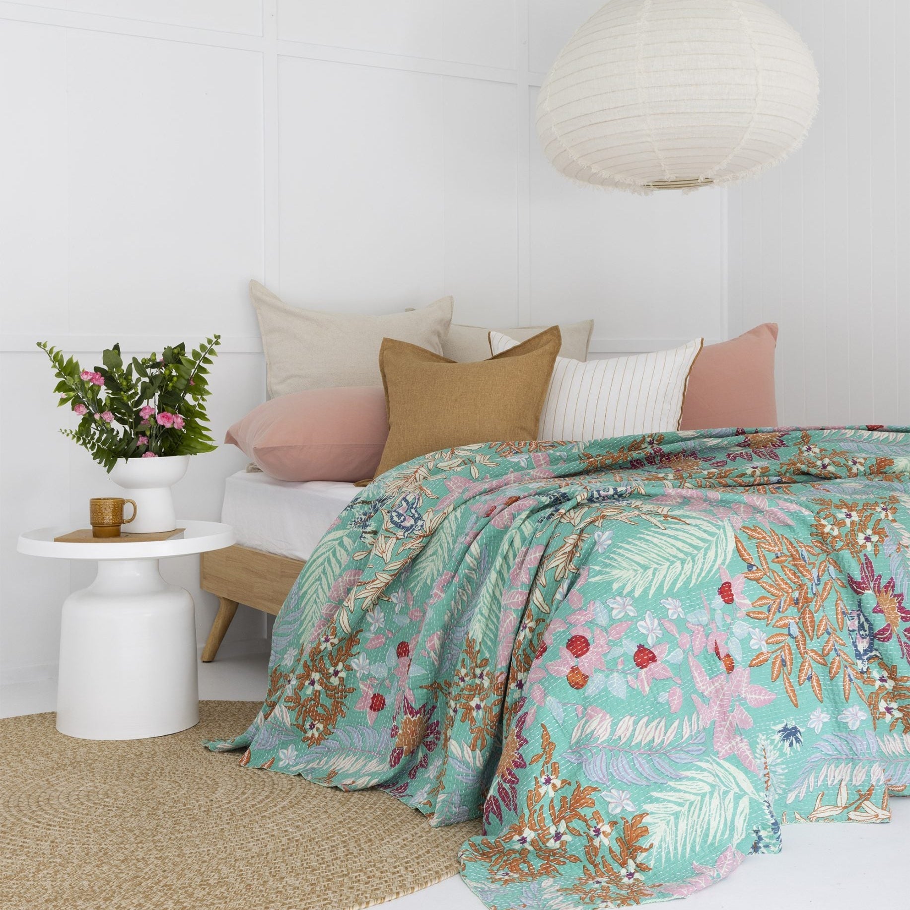 Isaac Indian Kantha Quilt Throw - Handmade Blanket