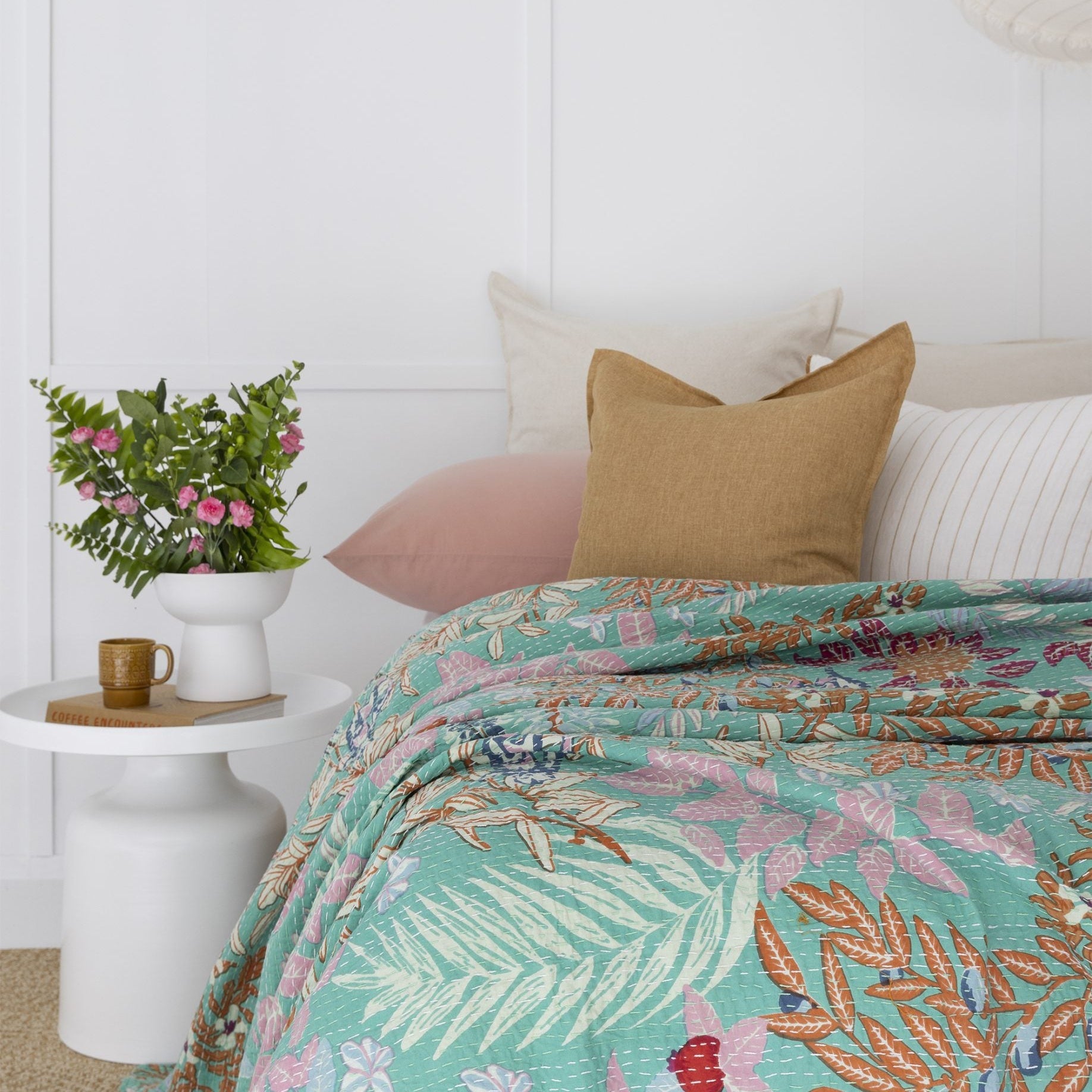 Isaac Indian Kantha Quilt Throw - Handmade Blanket