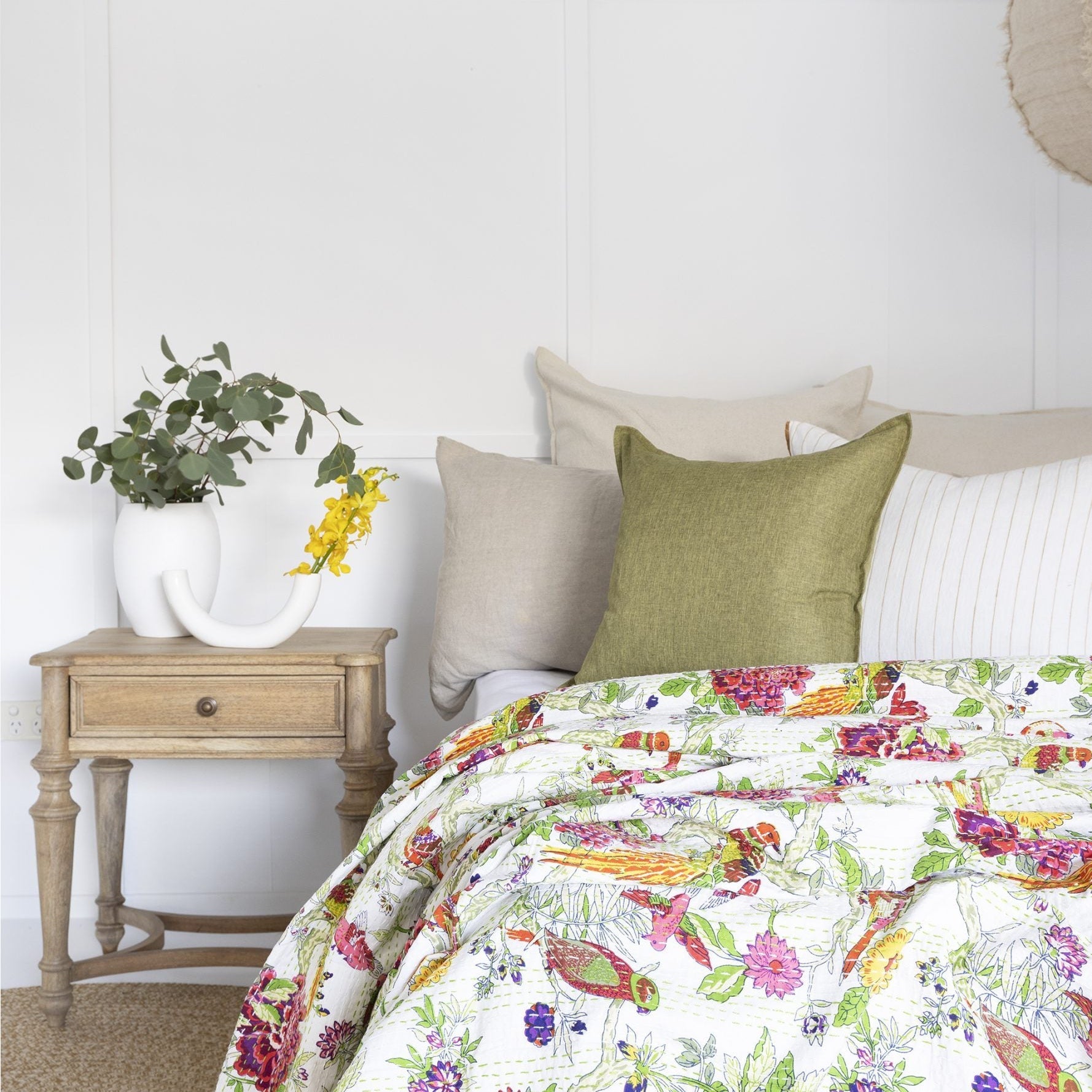 Anya Indian Kantha Quilt Throw - Indian Bedspread