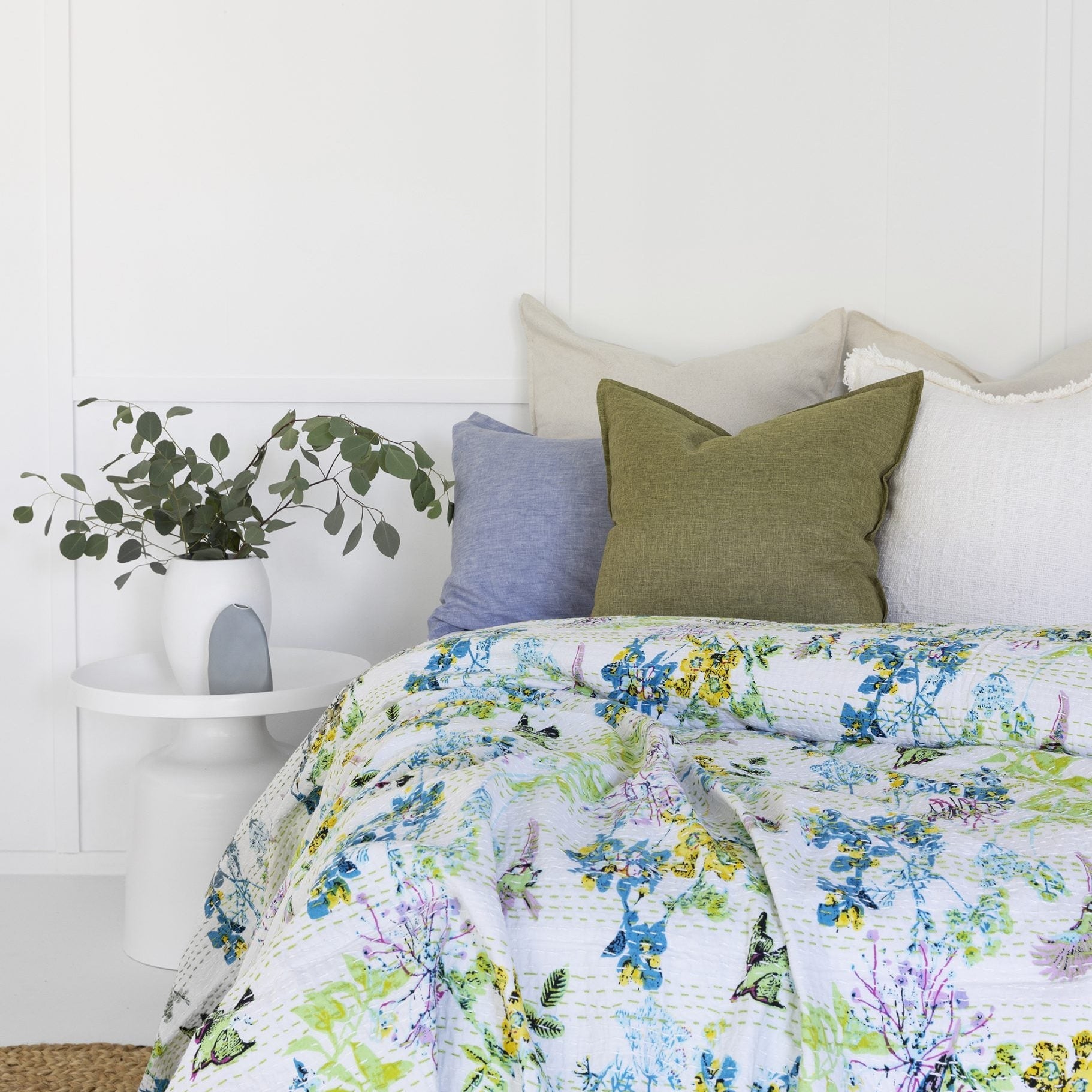 Kia Indian Kantha Quilt Throw - Bedspread Style