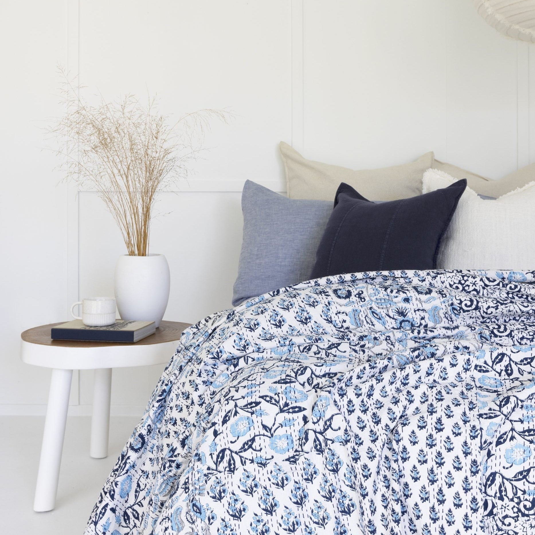 Tia Indian Kantha Quilt Throw - Handmade Bedspread