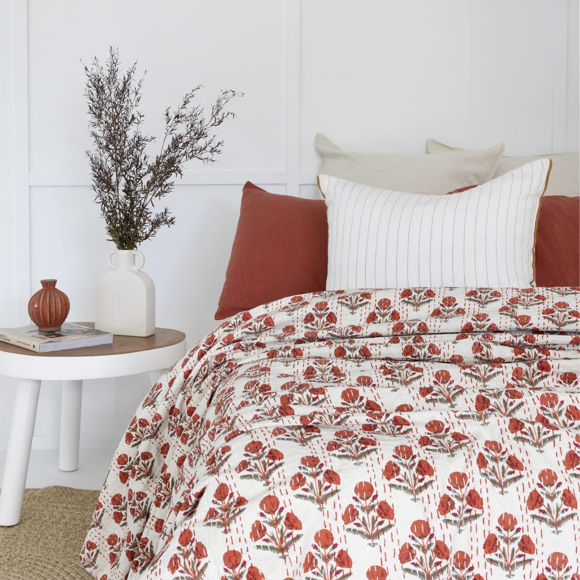 Amaira Indian Kantha Quilt Throw - Duvet Blanket