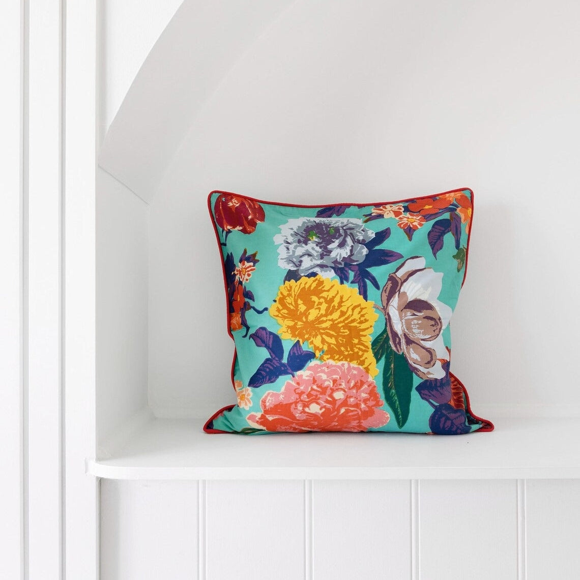 Frida Cotton Cushion Cover - Anthro Green | Boho Style