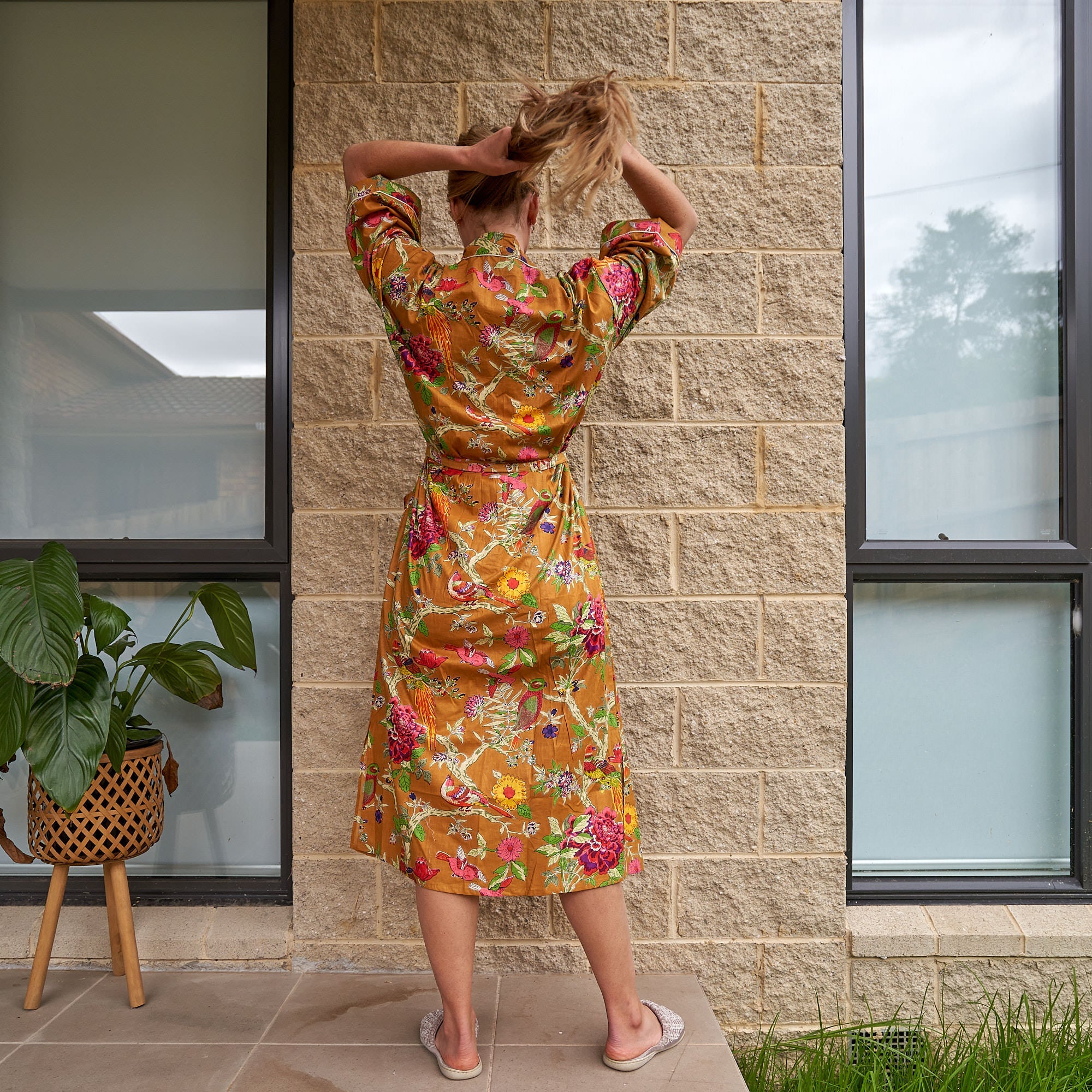 Vibrant Flora 100% Cotton Kimono Robe