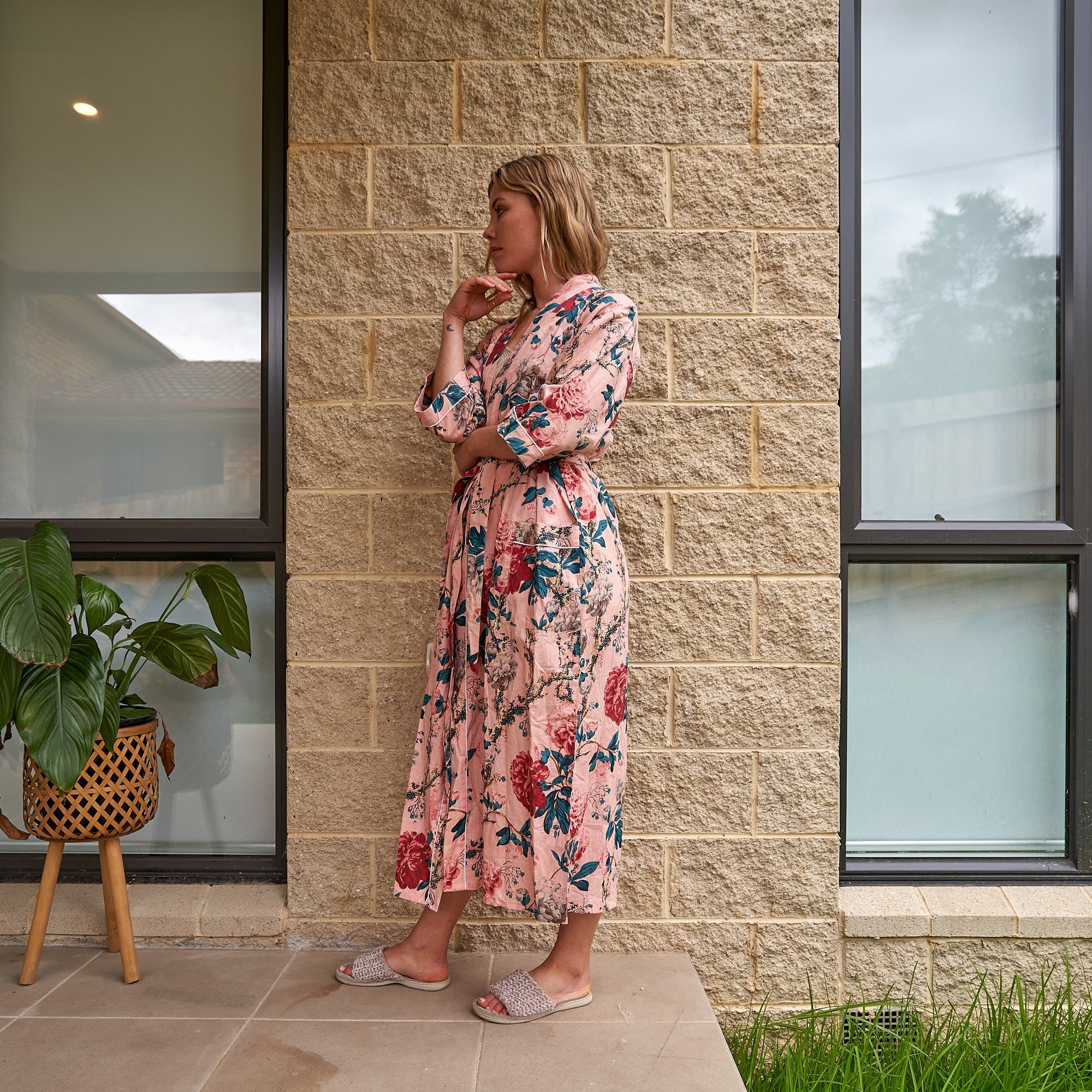 Blissful Bouquet 100% Cotton Kimono Robe