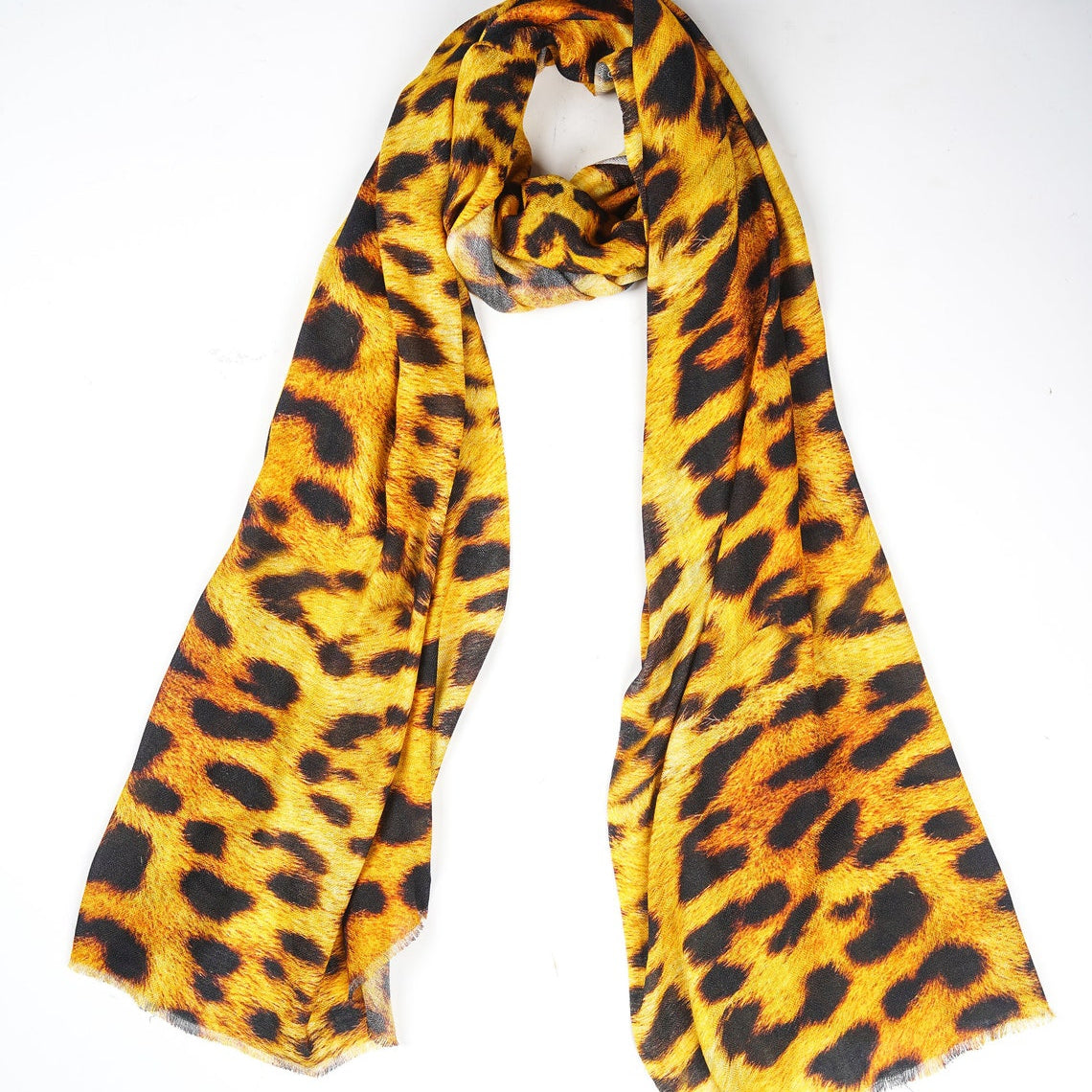 Silk Modal Scarf - Yellow/Black | Trendy Soft Wrap