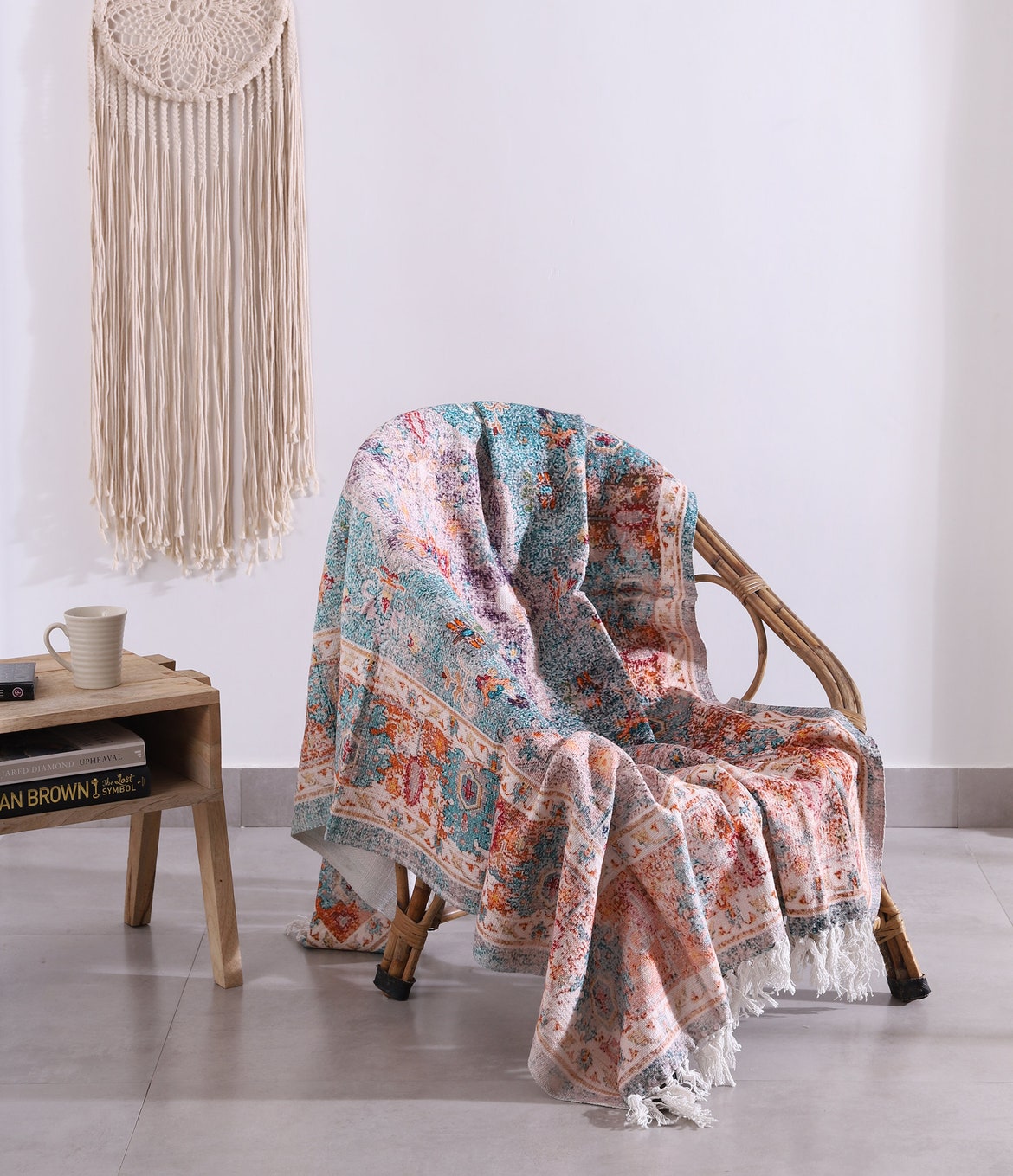 Luxury Throw Rug - Azure Wool | Rustic Home Decor