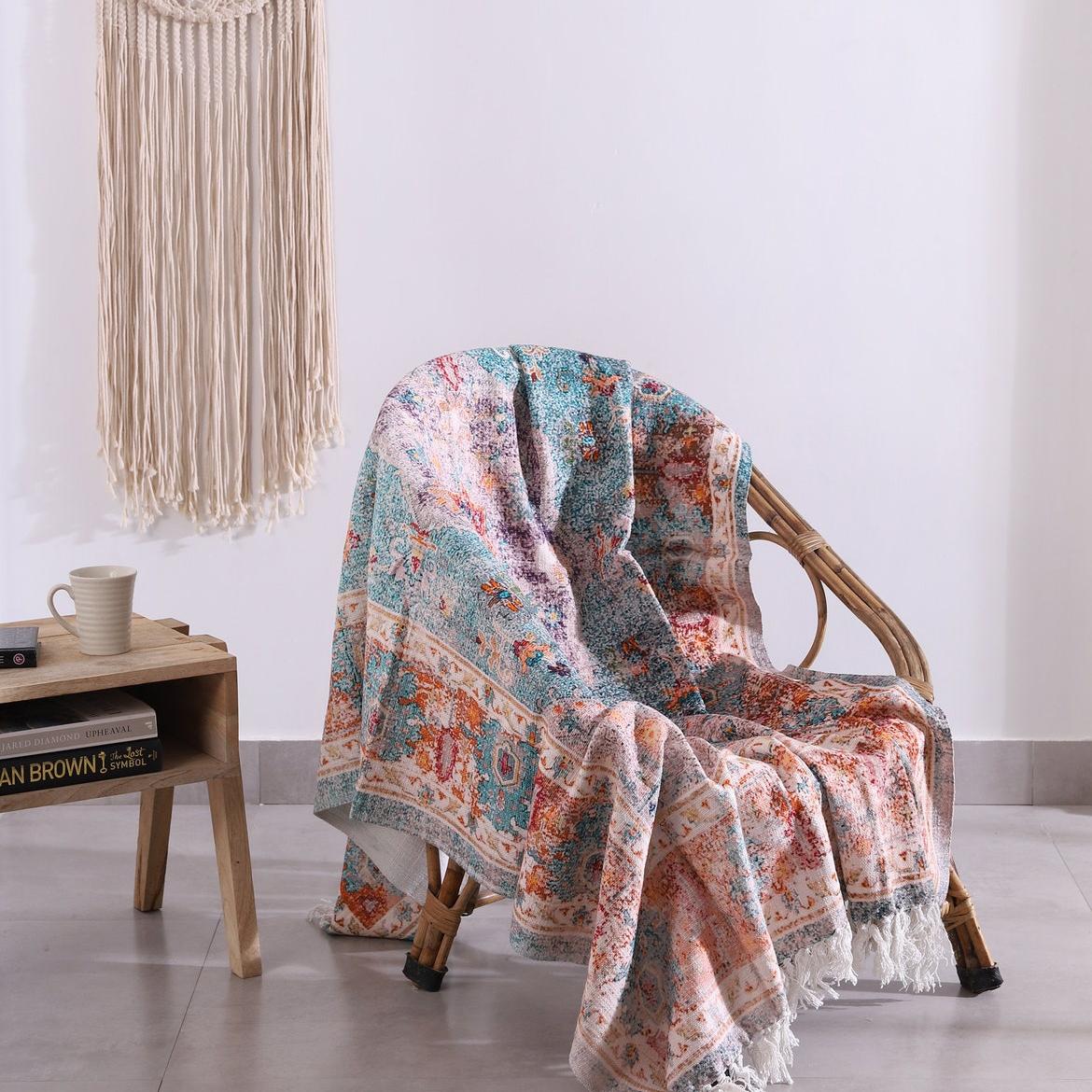 Luxury Throw Rug - Azure Wool | Rustic Home Decor