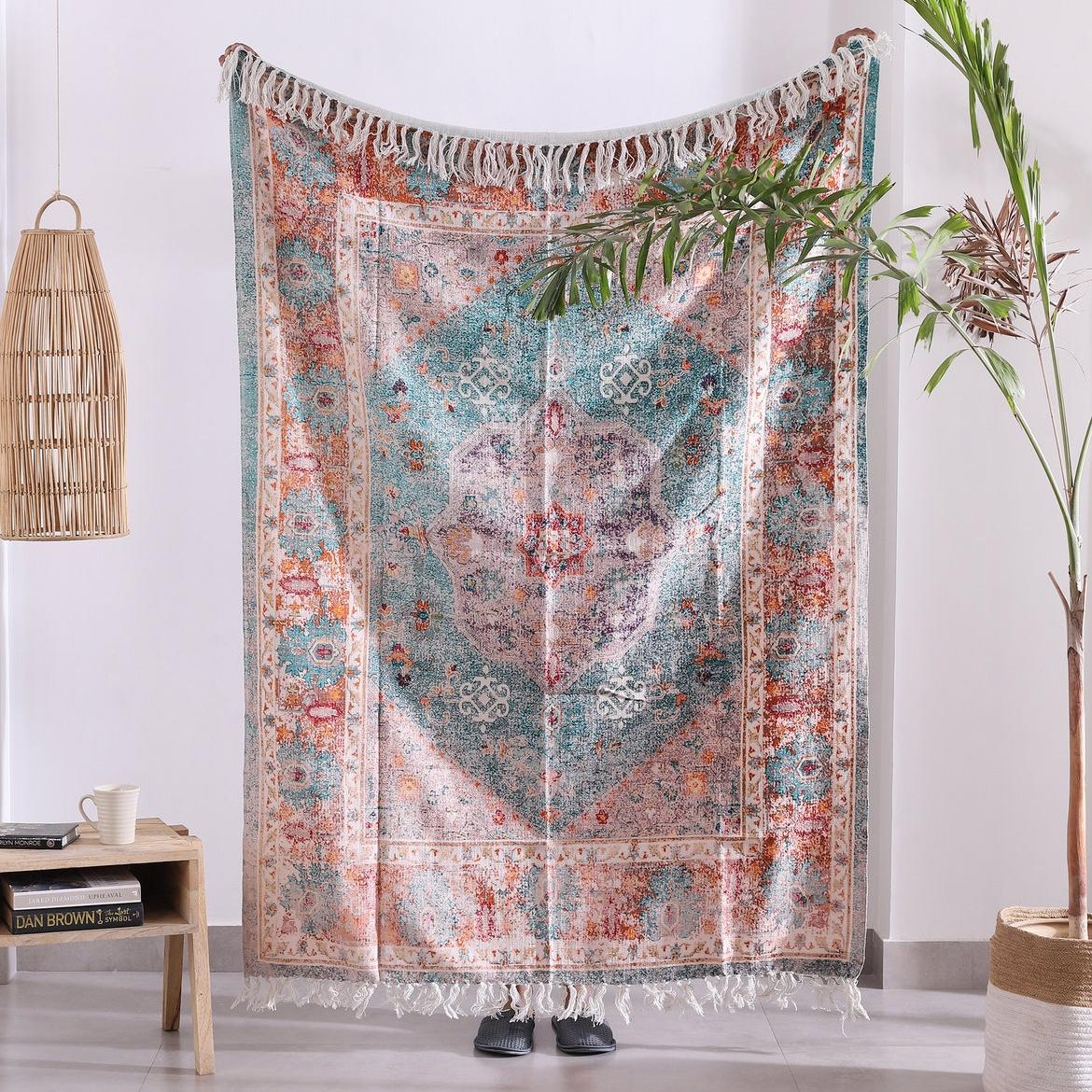 Luxury Throw Rug - Azure Wool | Rustic Home Decor