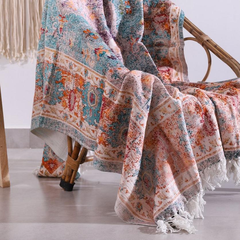 Luxury Throw Rug - Azure Wool | Rustic Home Decor