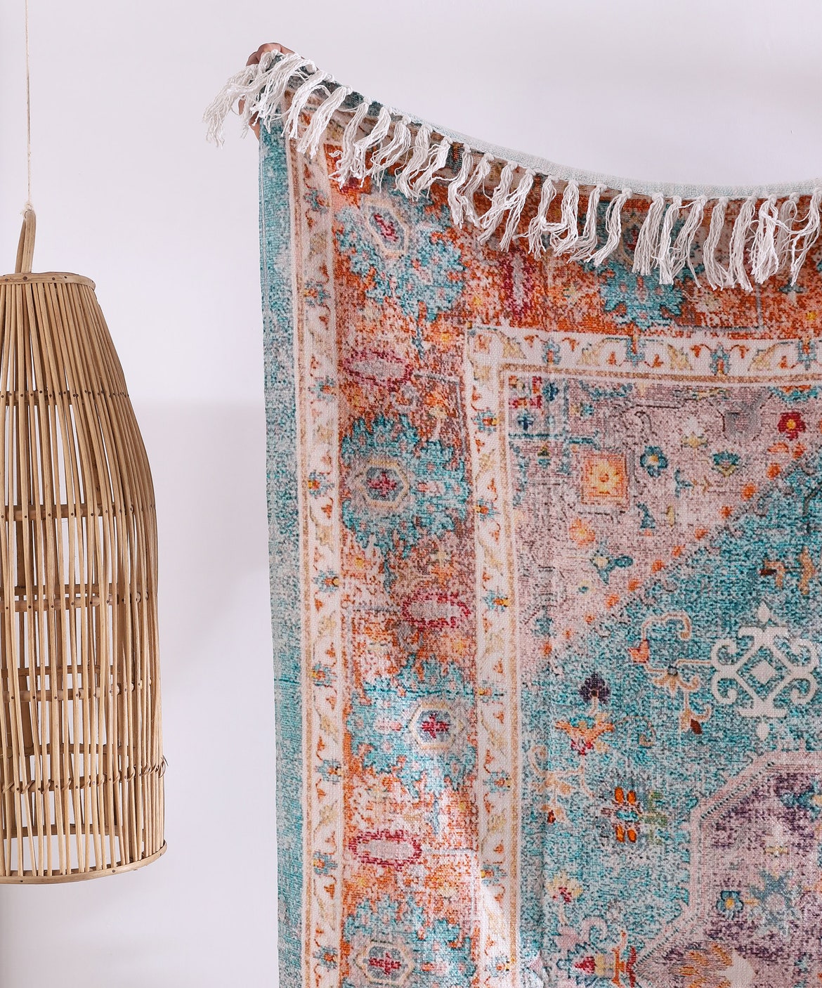 Luxury Throw Rug - Azure Wool | Rustic Home Decor