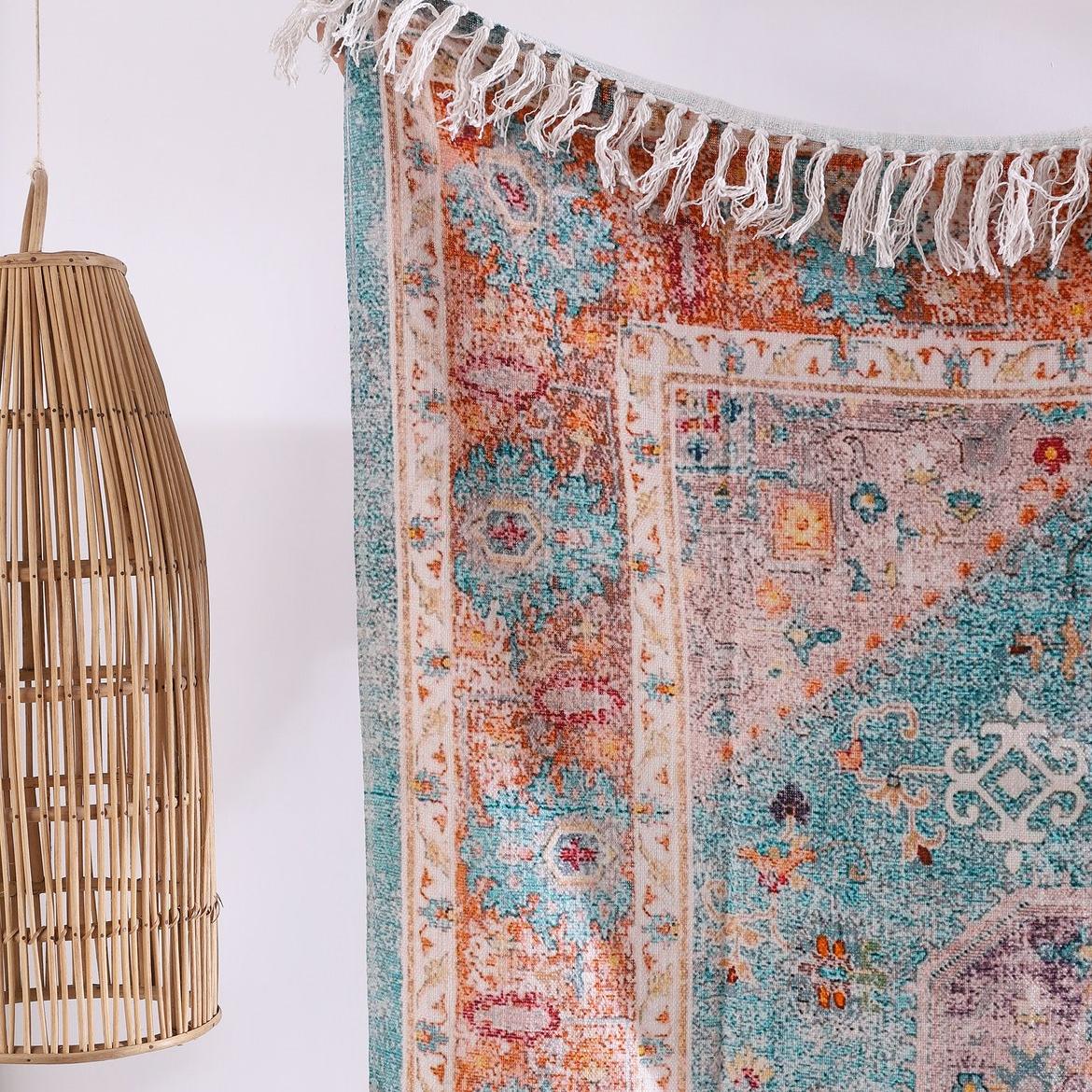 Luxury Throw Rug - Azure Wool | Rustic Home Decor