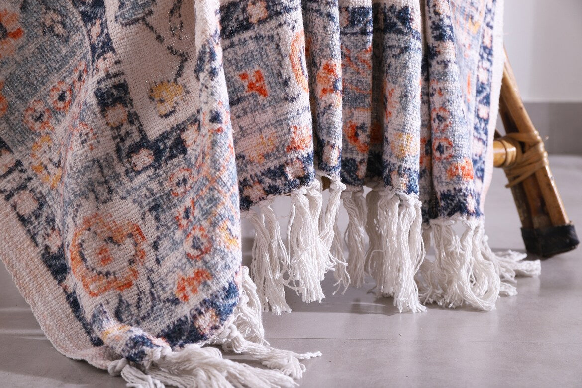 Cotton Throw Blanket - Boho Serene Rug | Soft & Cozy