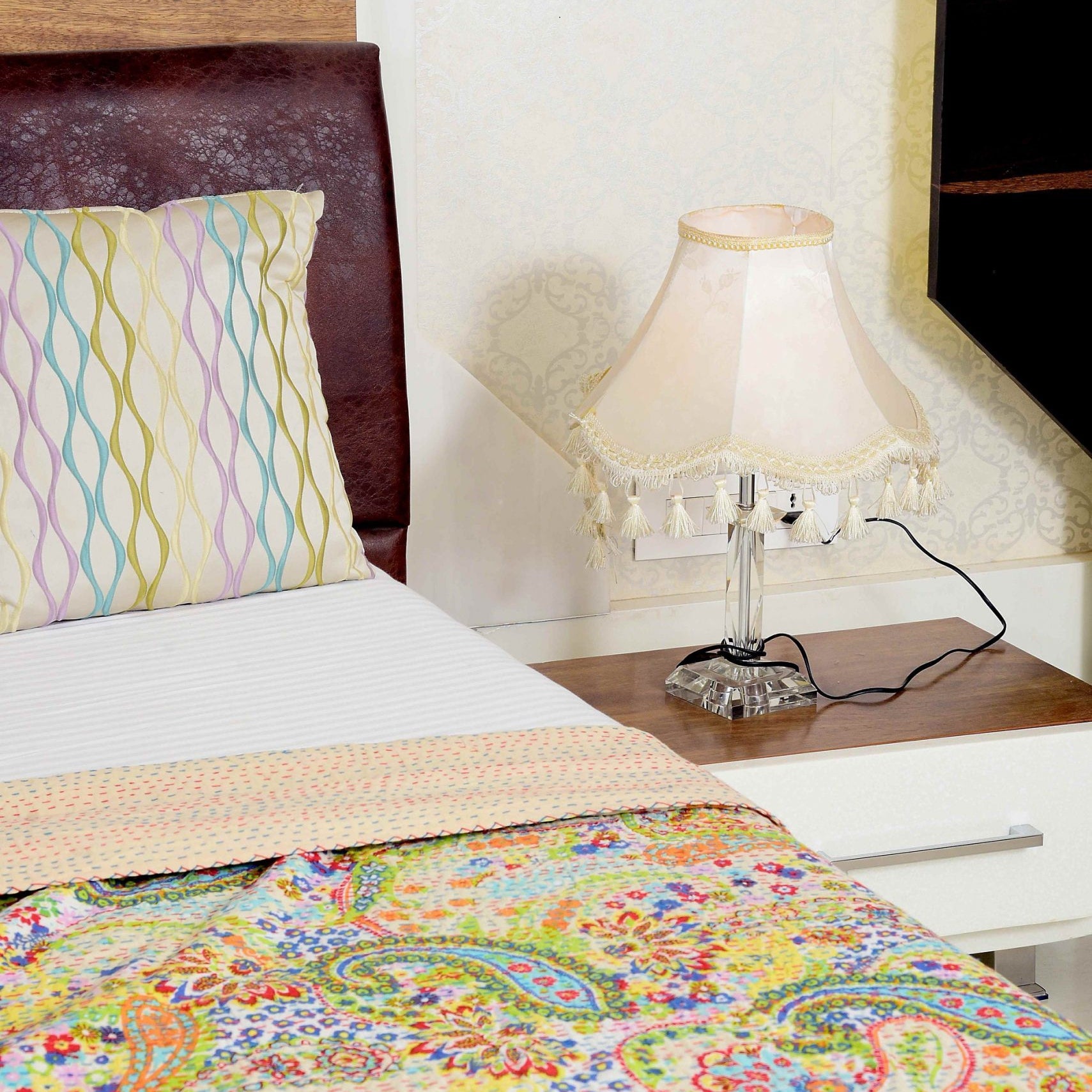 Pale Chic Handmade Kantha Quilt - Subtle Design