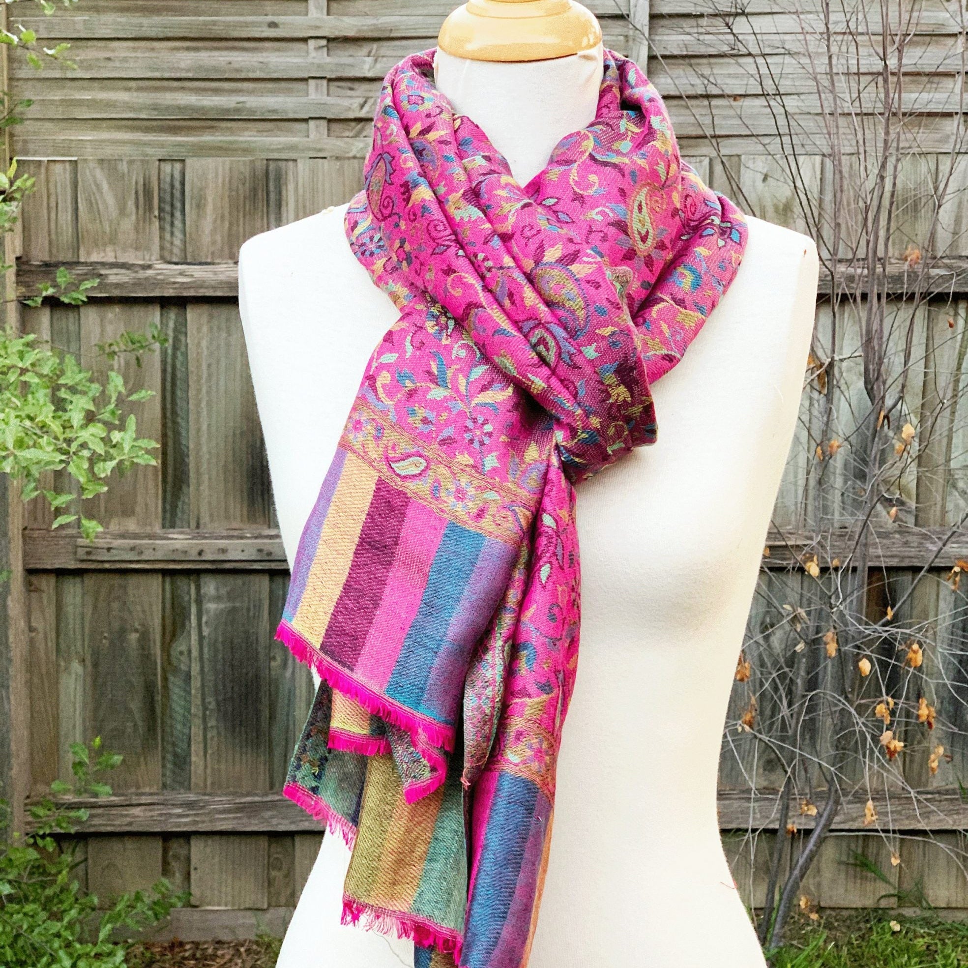 Boho Paisley Reversible Pashmina Scarf