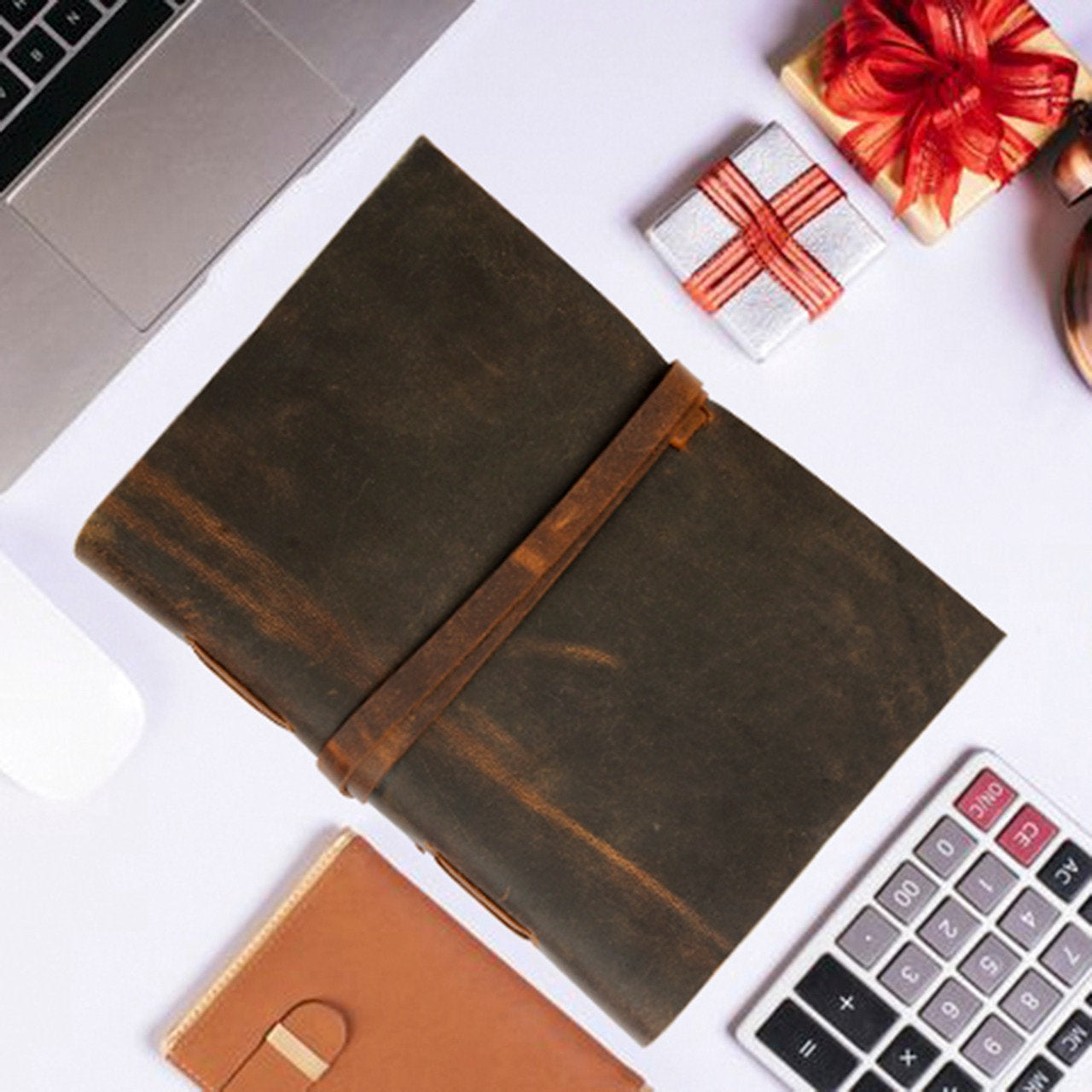 Vintage Leather Journal Book - A4 Handmade