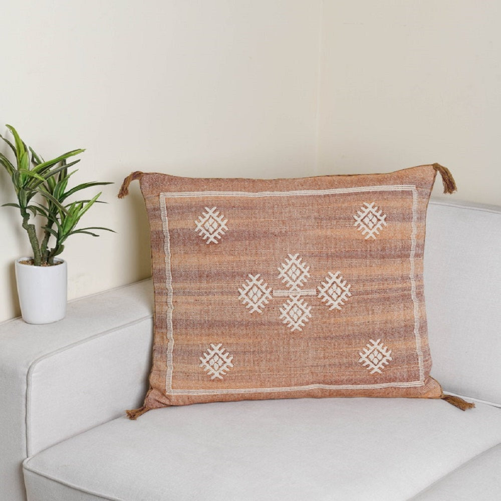 Embroidered Boho Moroccan Tassels Cushion Cover | Throw Pillow