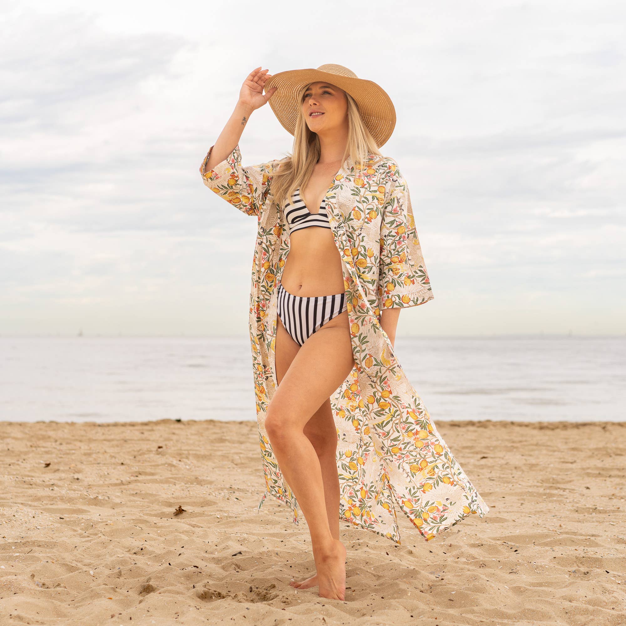 ANYA' Women's Cotton Kimono Robe - Simple and Chic