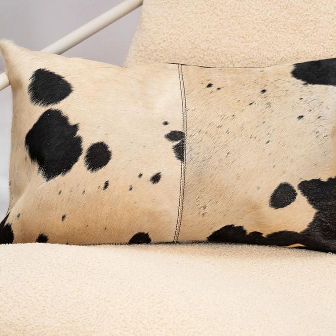 Black & White Cowhide Cushion - Luxury Style