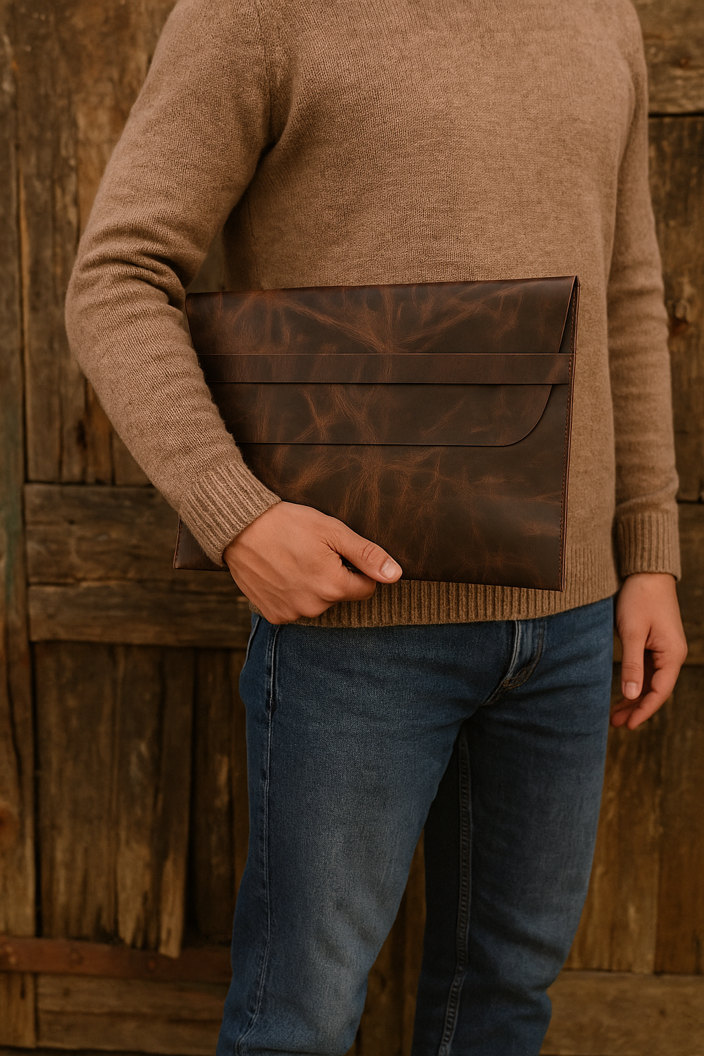 Urban Nomad Leather Laptop Sleeve - Rugged Fit