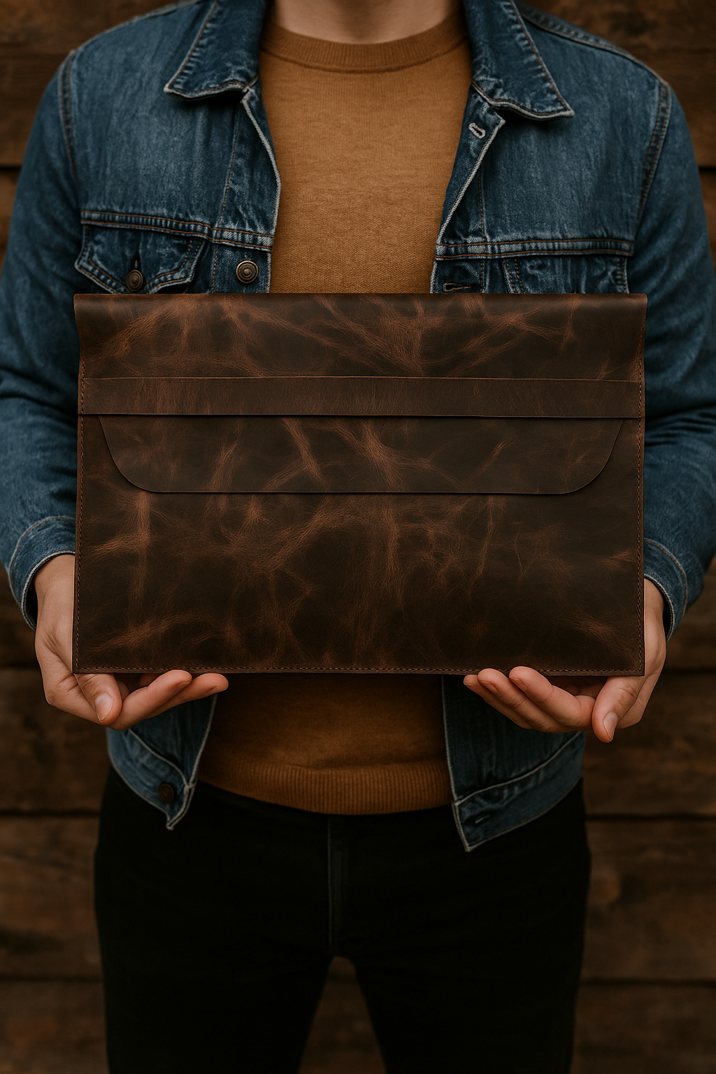 Urban Nomad Leather Laptop Sleeve - Rugged Fit