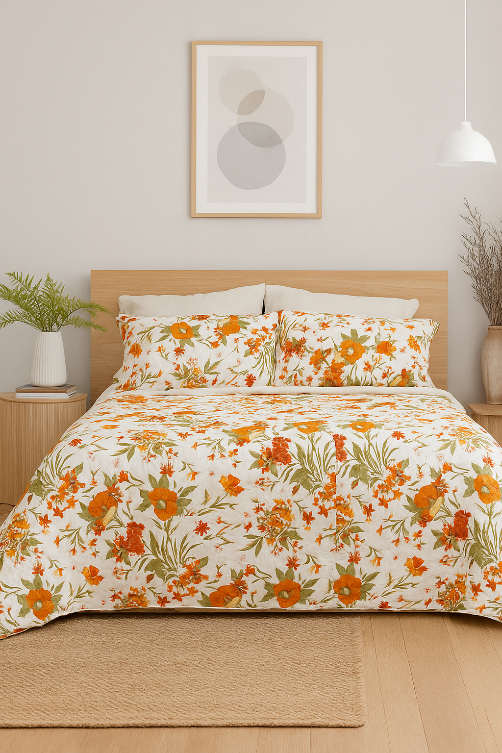 Botanical Garden Green Quilt Set - Handprinted Cotton