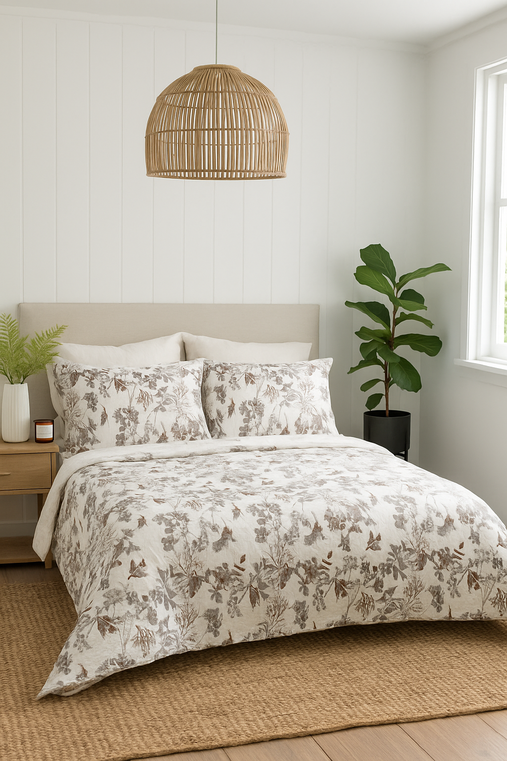 Eucalyptus Breeze Quilt Set - Earthy Florals & Birds