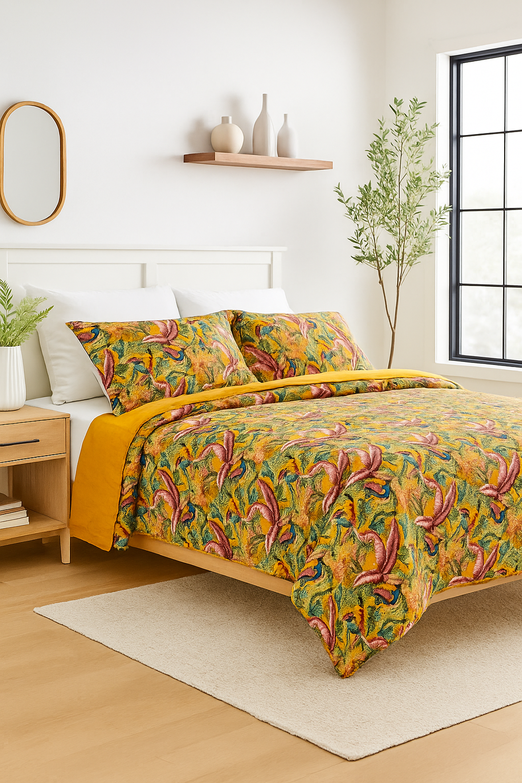 Tropical Paradise Cotton Quilt - Birds & Sunset Hues