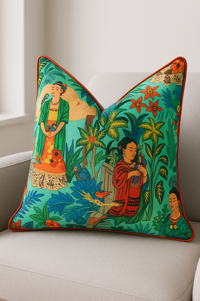 Frida's Jungle Oasis Cotton Cushion