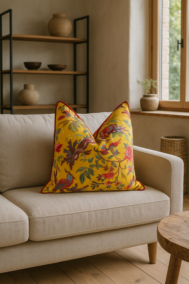 Floral Oasis Handmade Cotton Cushion