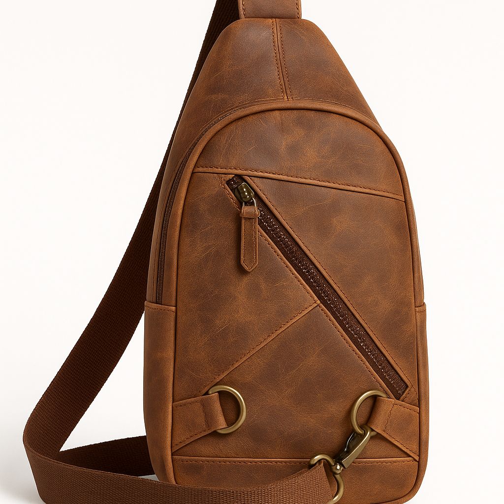 Boho-Eclectica everyday leather chest bag handcrafted