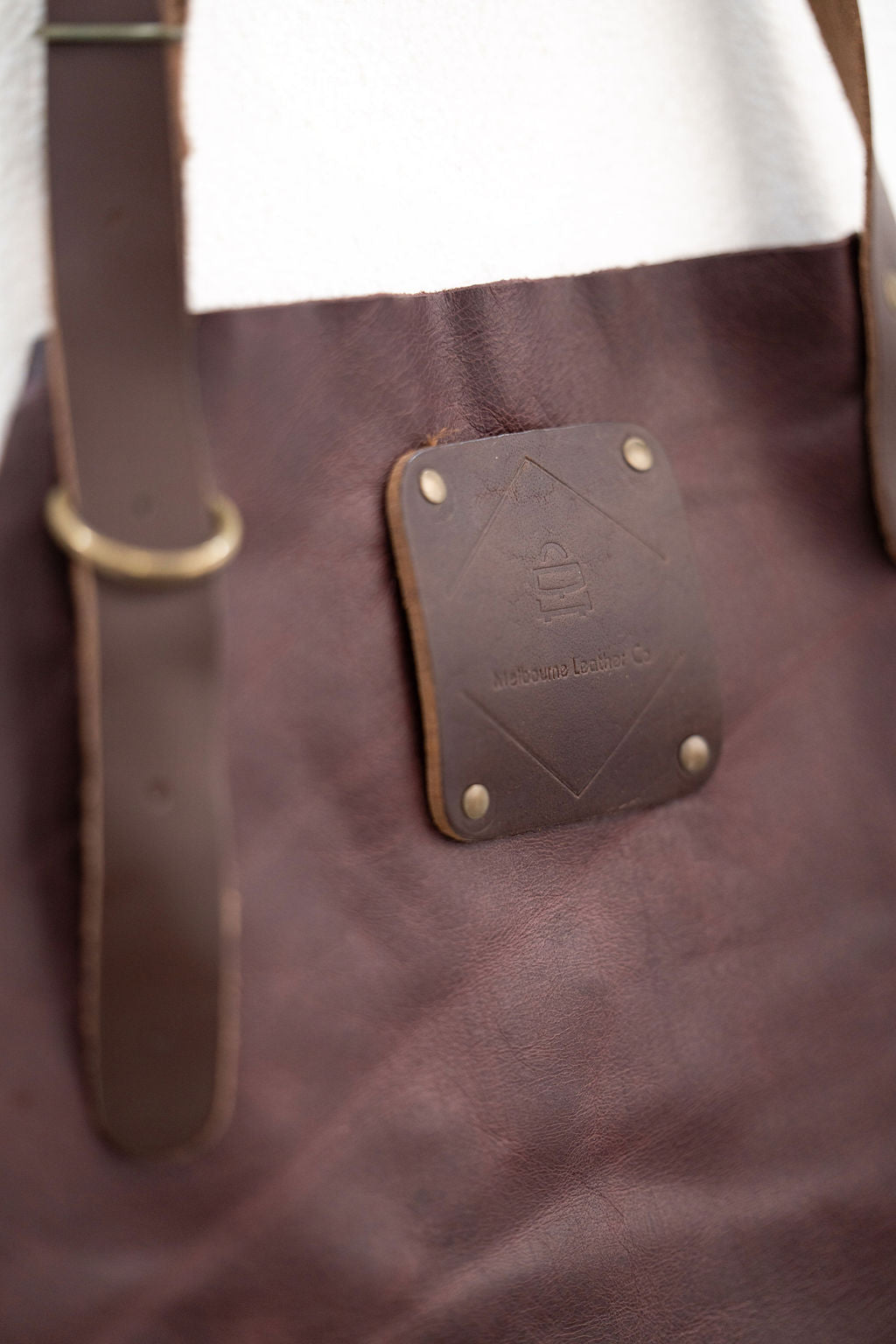 Stylish espresso brown leather apron signature artisan design