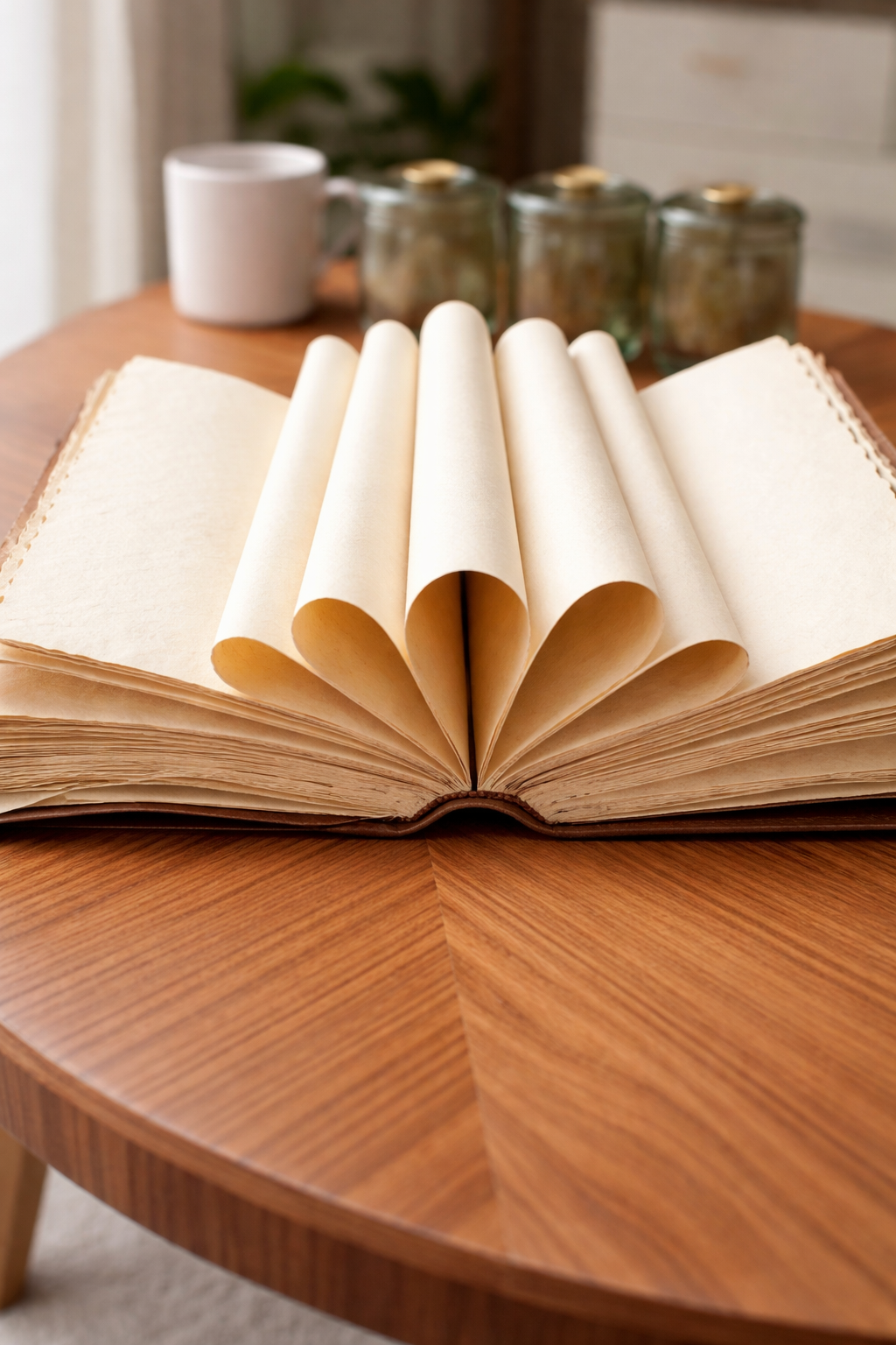 Handcrafted boho leather notebook with patchwork design, wrap closure, and vintage deckle edge paper for creatives