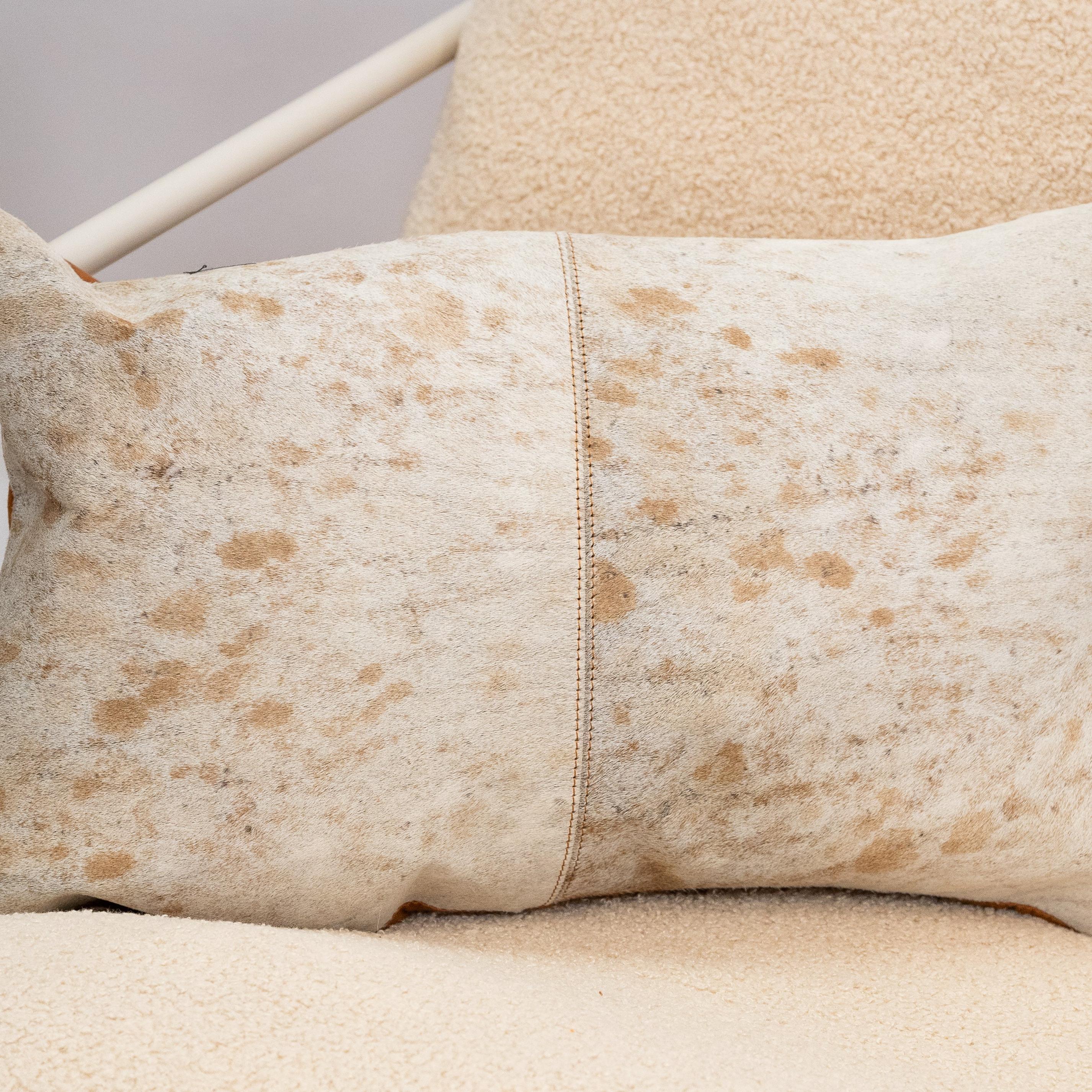 Brown & White Cowhide Cushion - Luxury Style