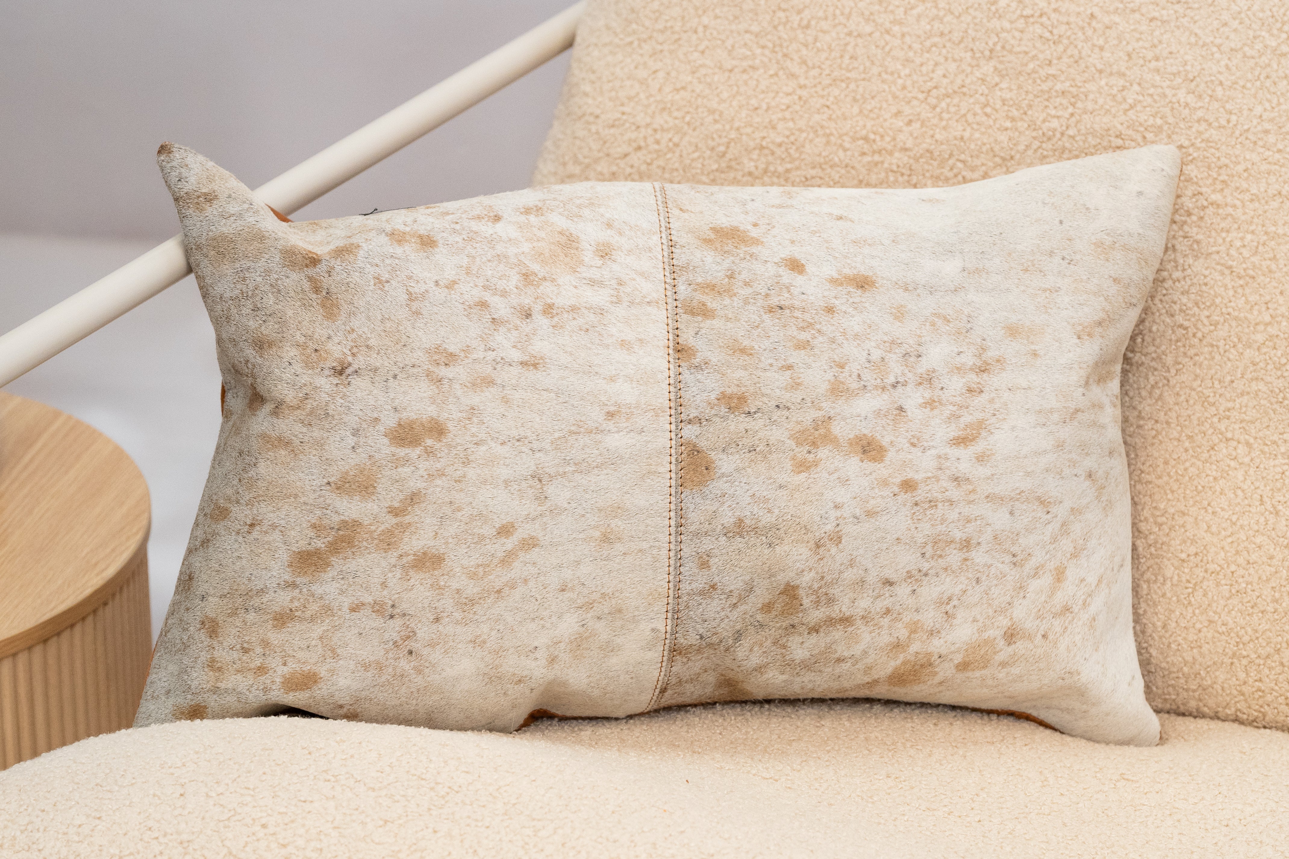 Brown & White Cowhide Cushion - Luxury Style