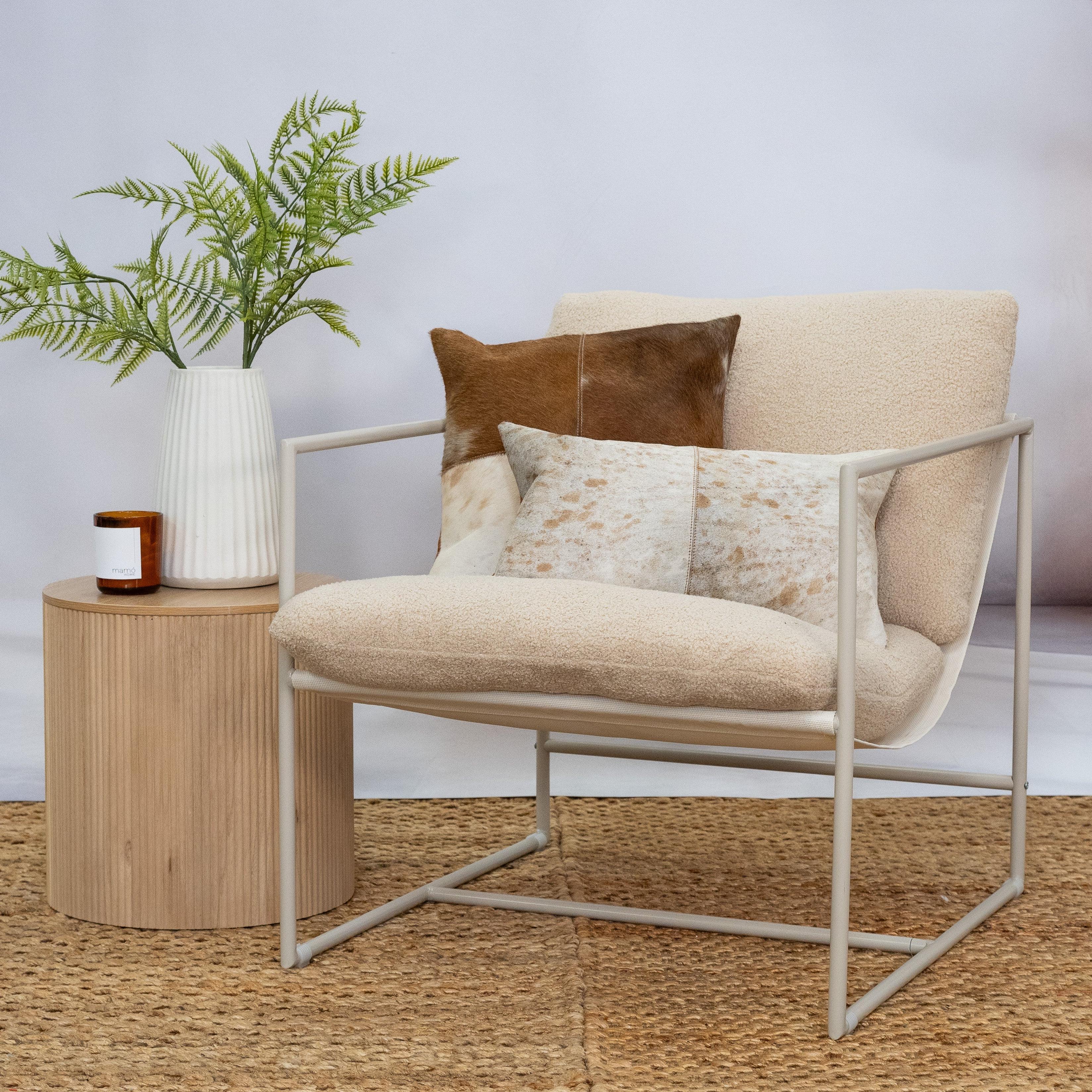 Brown & White Cowhide Cushion - Luxury Style