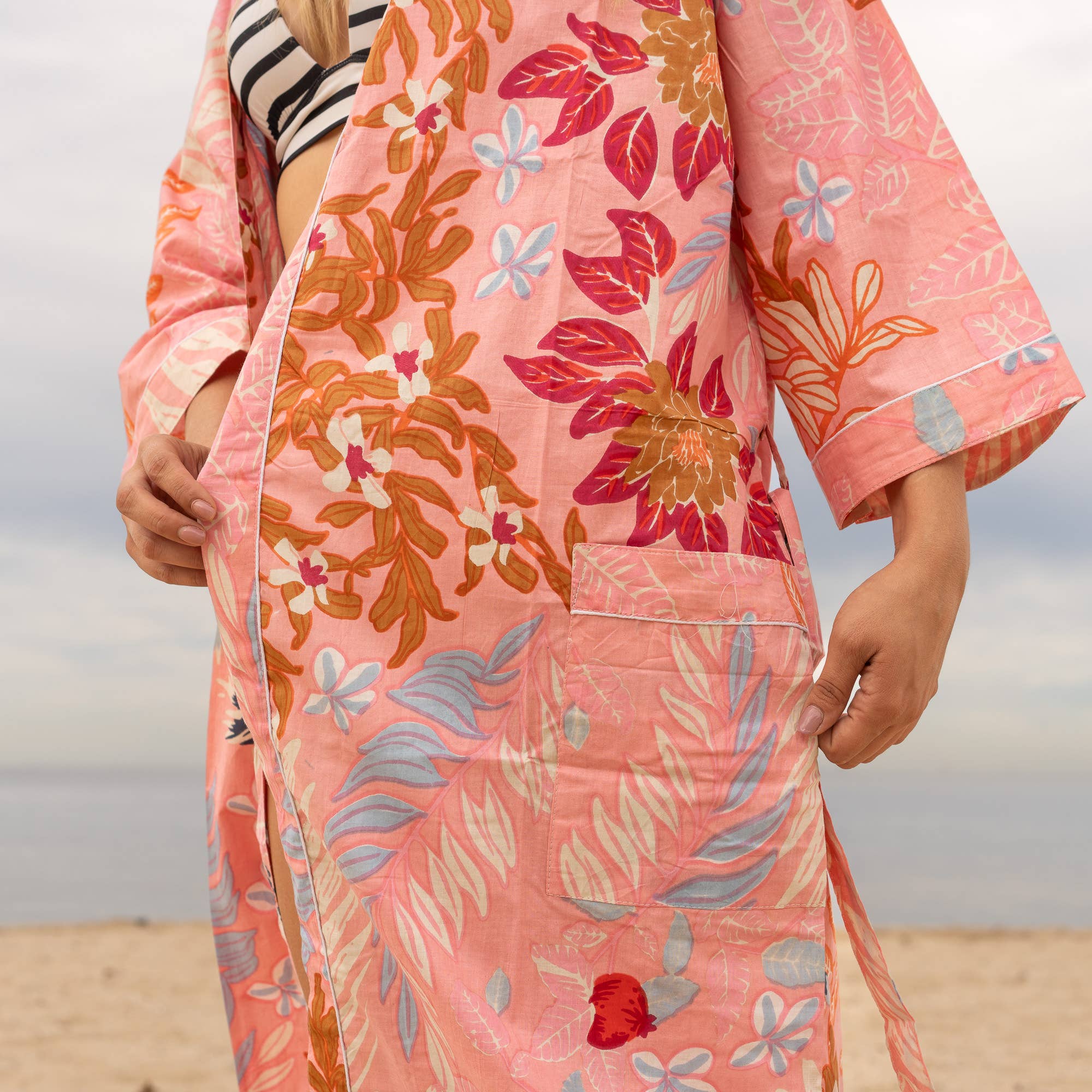 Boho Chic' Women's Cotton Kimono Robe - Relaxed Style