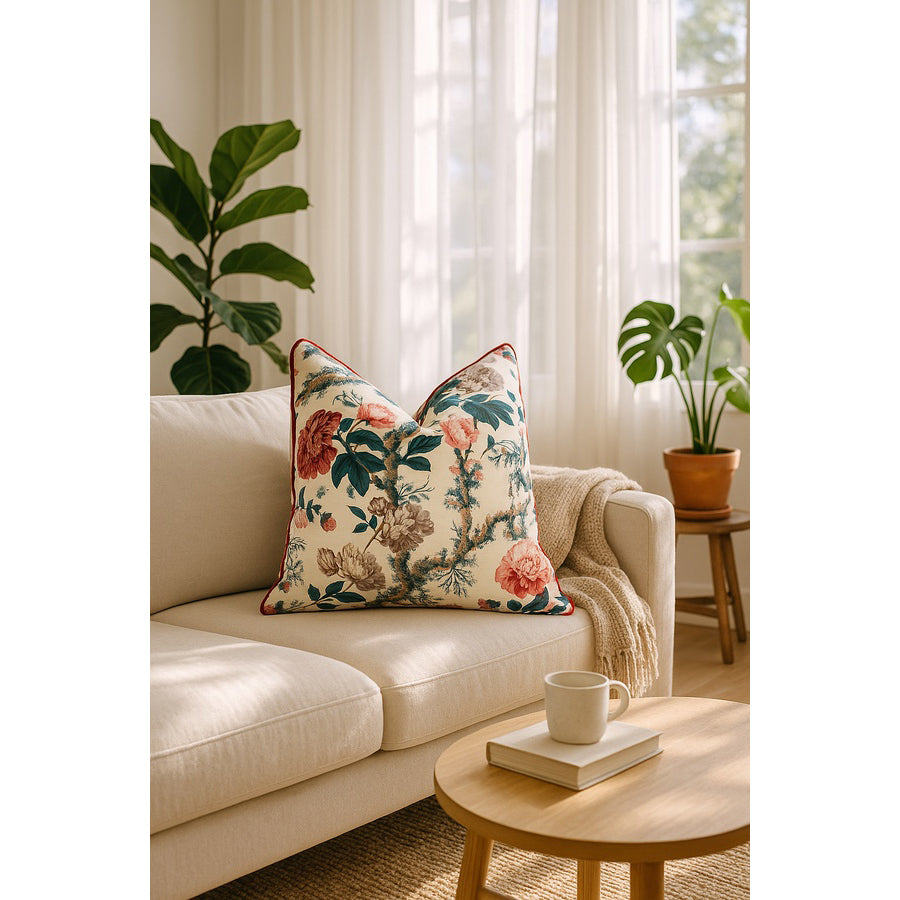 Floral Hideaway Cotton Cushion Cover