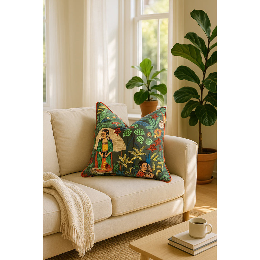 Frida's Extravaganza Cotton Cushion