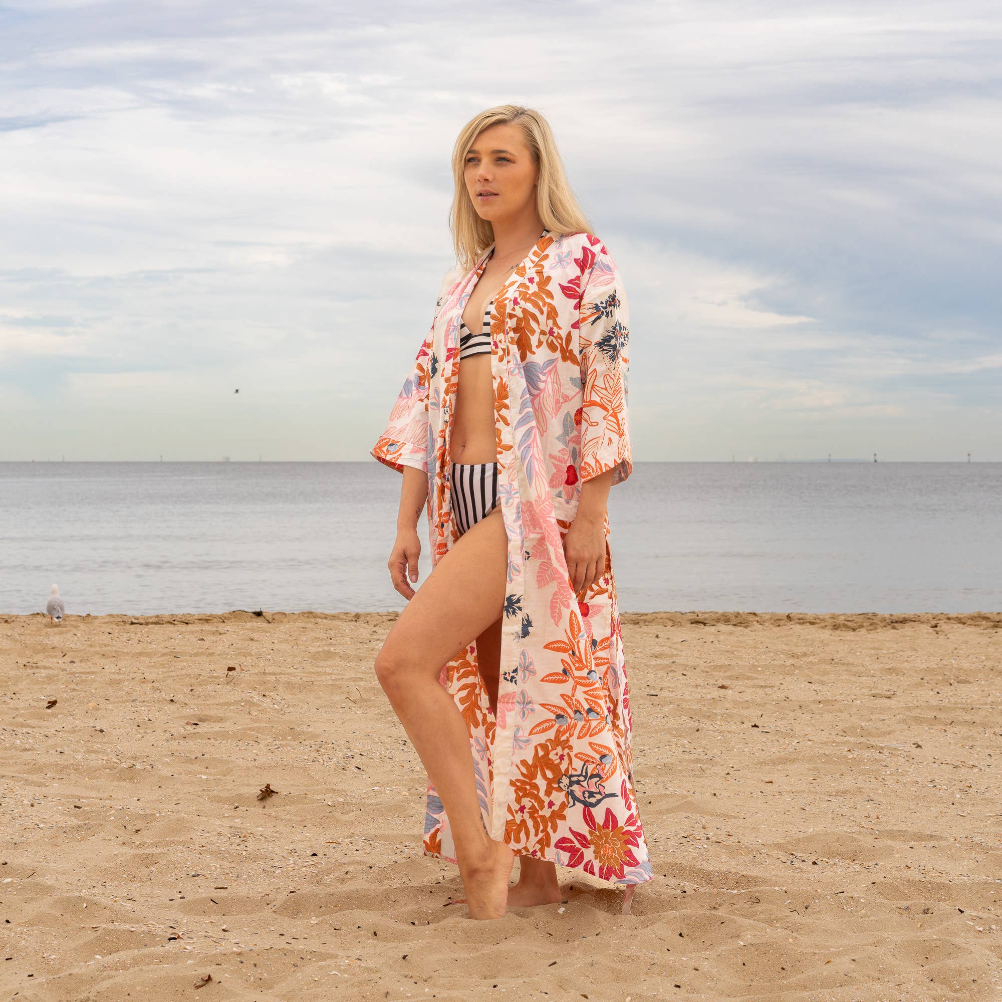 Bree Women's Cotton Kimono Robe - Luxe & Lightweight