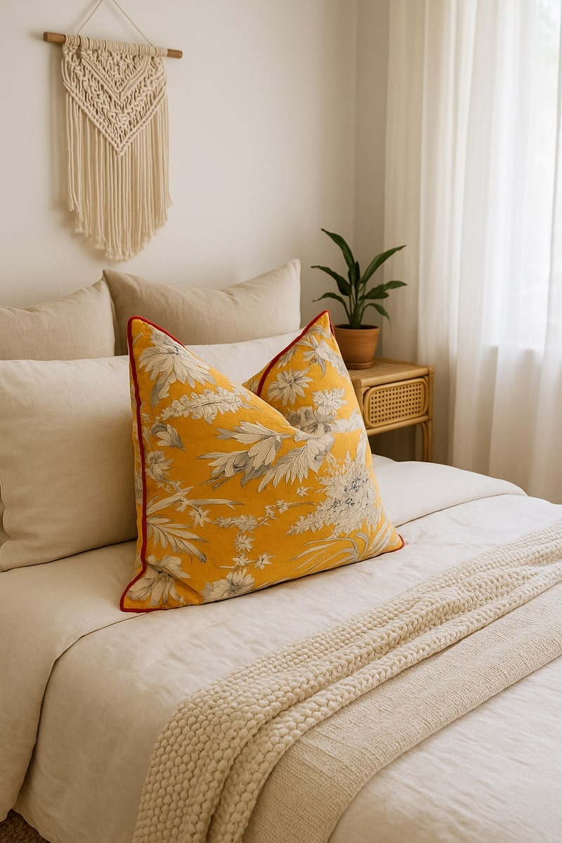 Blossom Retreat Handmade Cotton Cushion