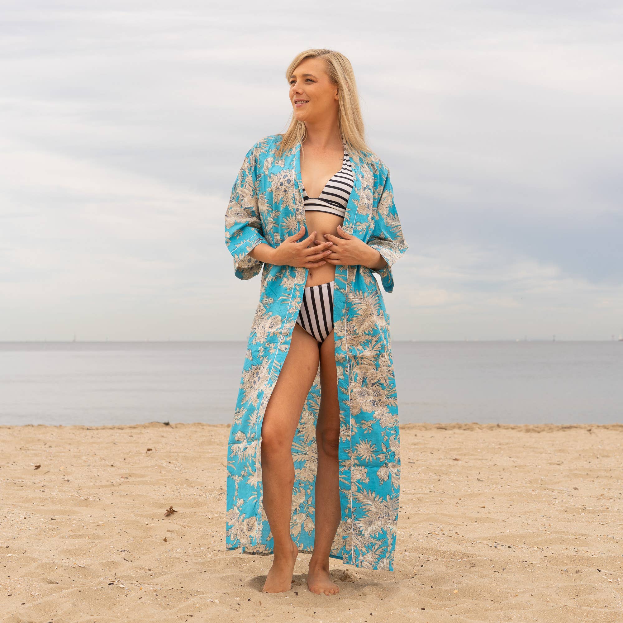Avya' Women's Cotton Kimono Robe - Simple and Elegant
