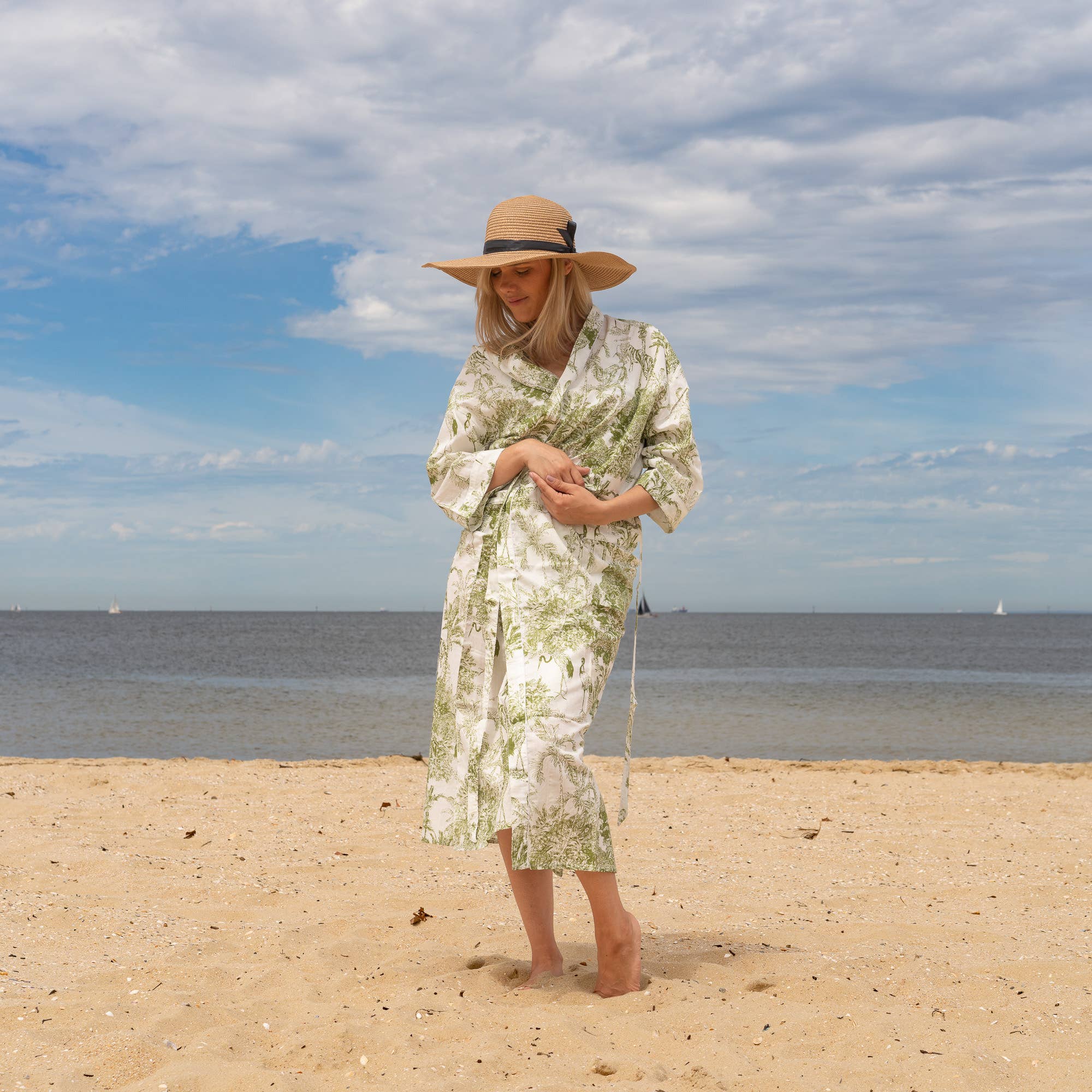 MADRAS' Women's Cotton Kimono Robe - Elegant Design