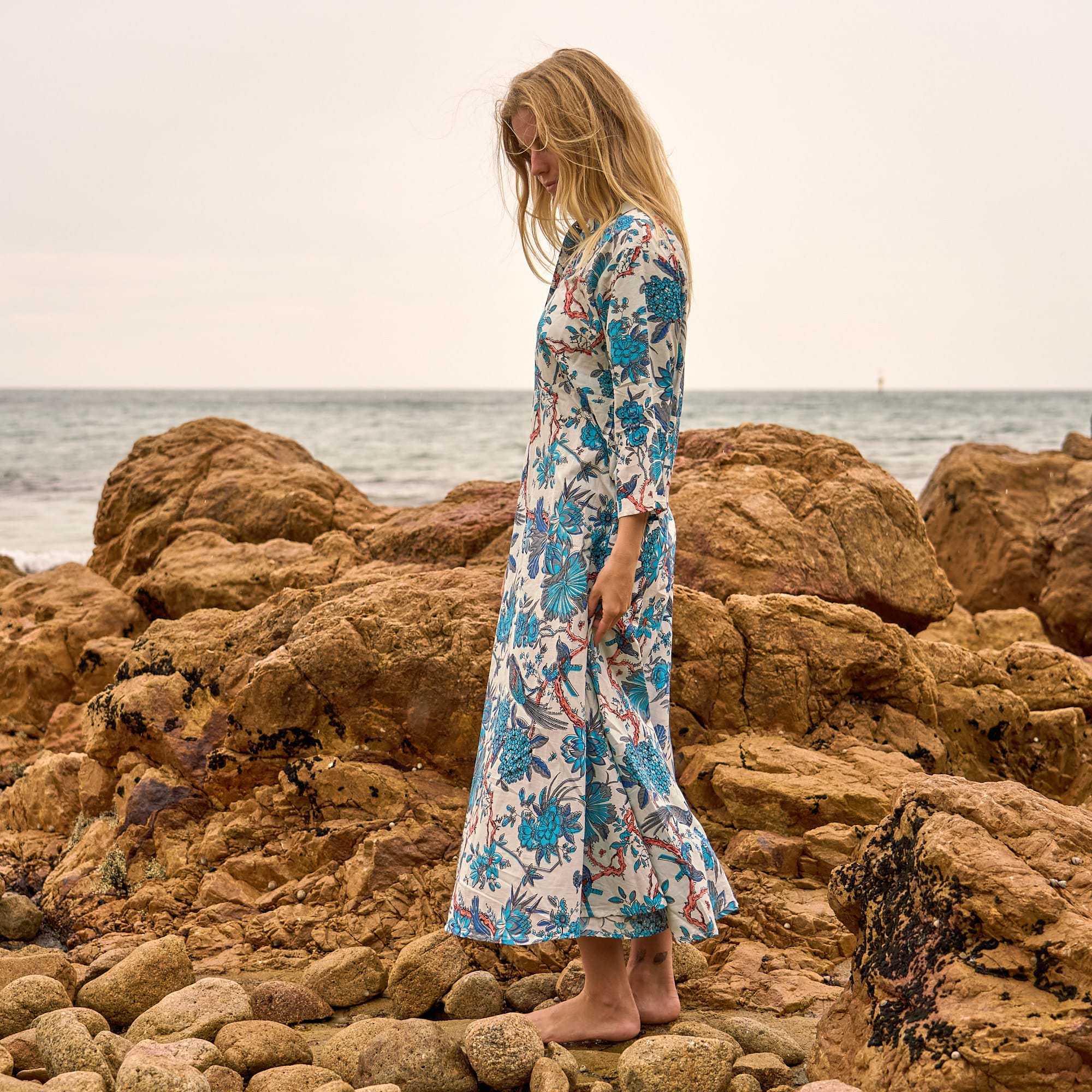 Blue Heron Maxi Dress - Soft Blue Flowy Summer Boho Dress